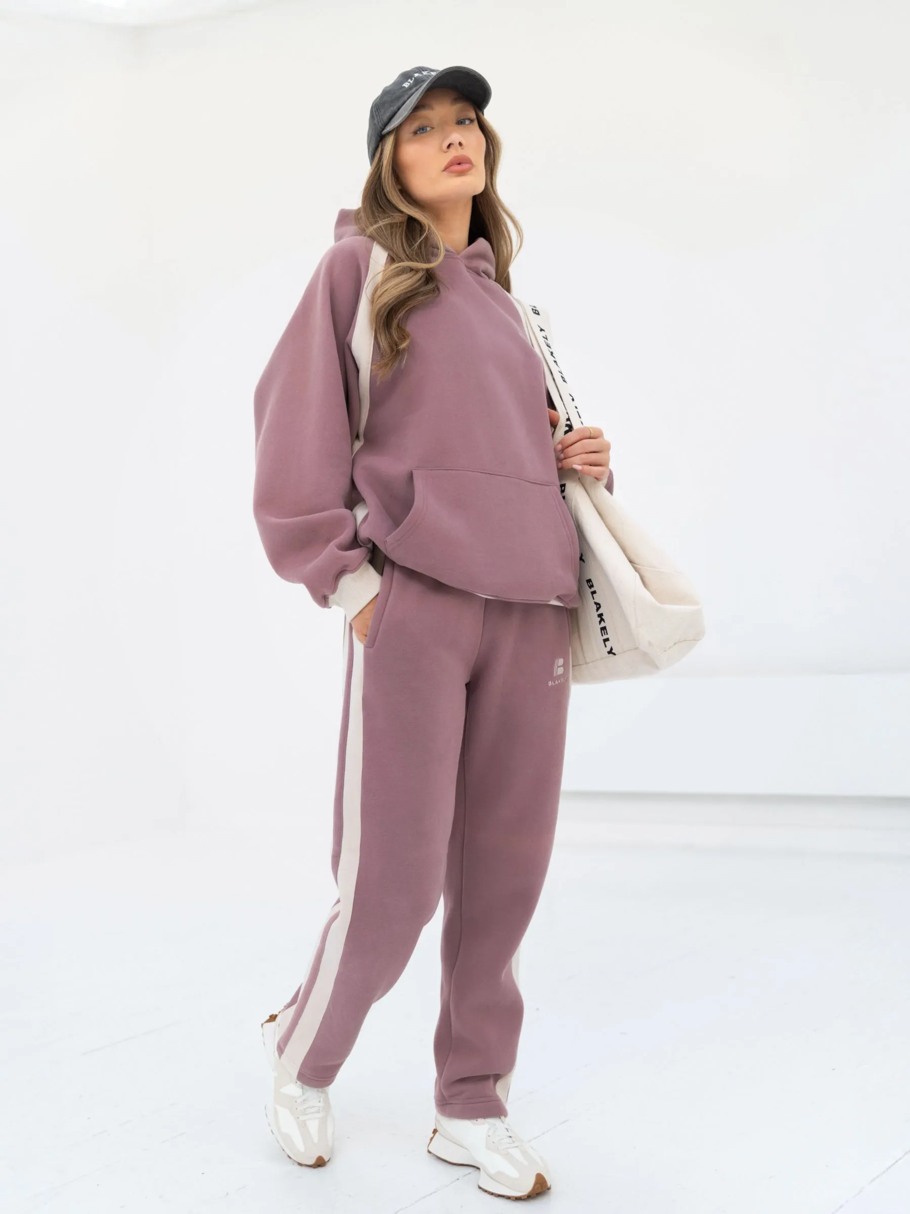 Classic Panel Hoodie & Sweatpants Set - Dusty Pink sold by Blakely