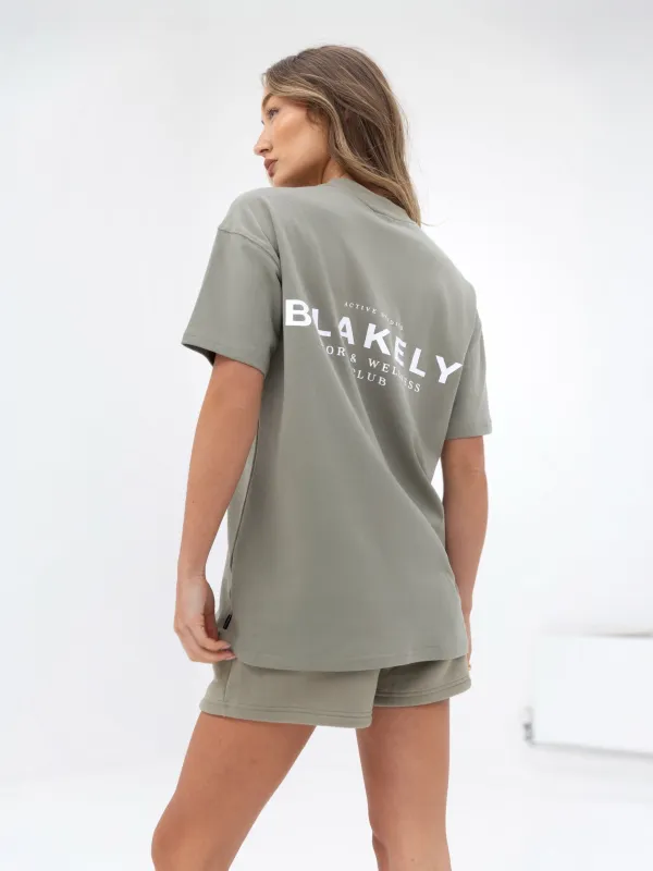Active Studios T-Shirt & Jogger Shorts Set - Safari Green sold by Blakely