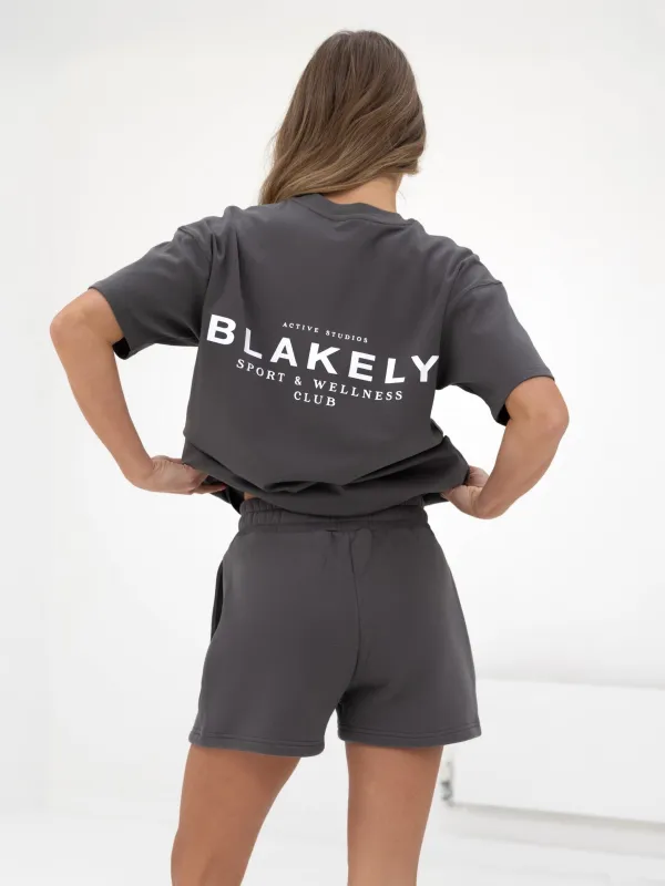 Active Studios T-Shirt & Jogger Shorts Set - Charcoal sold by Blakely