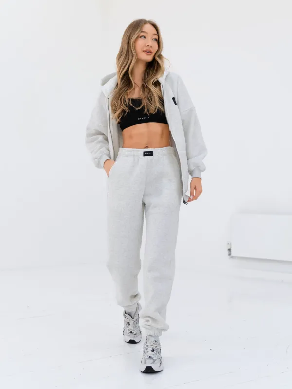 Label Full Zip Hoodie & Sweatpants Set - Marl White sold by Blakely