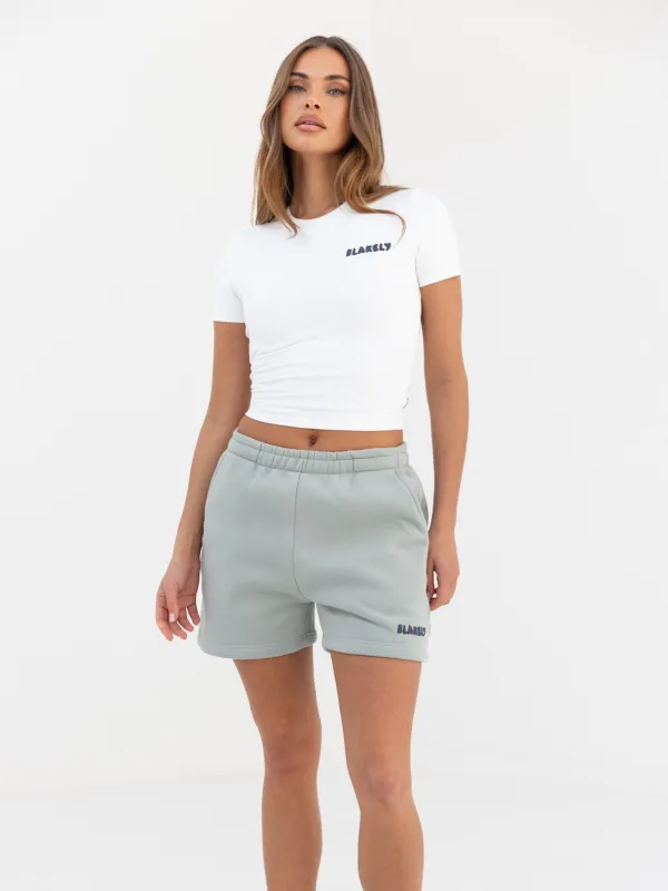 Cloud Crop Top & Jogger Shorts Set - True Navy & Mineral Blue sold by Blakely