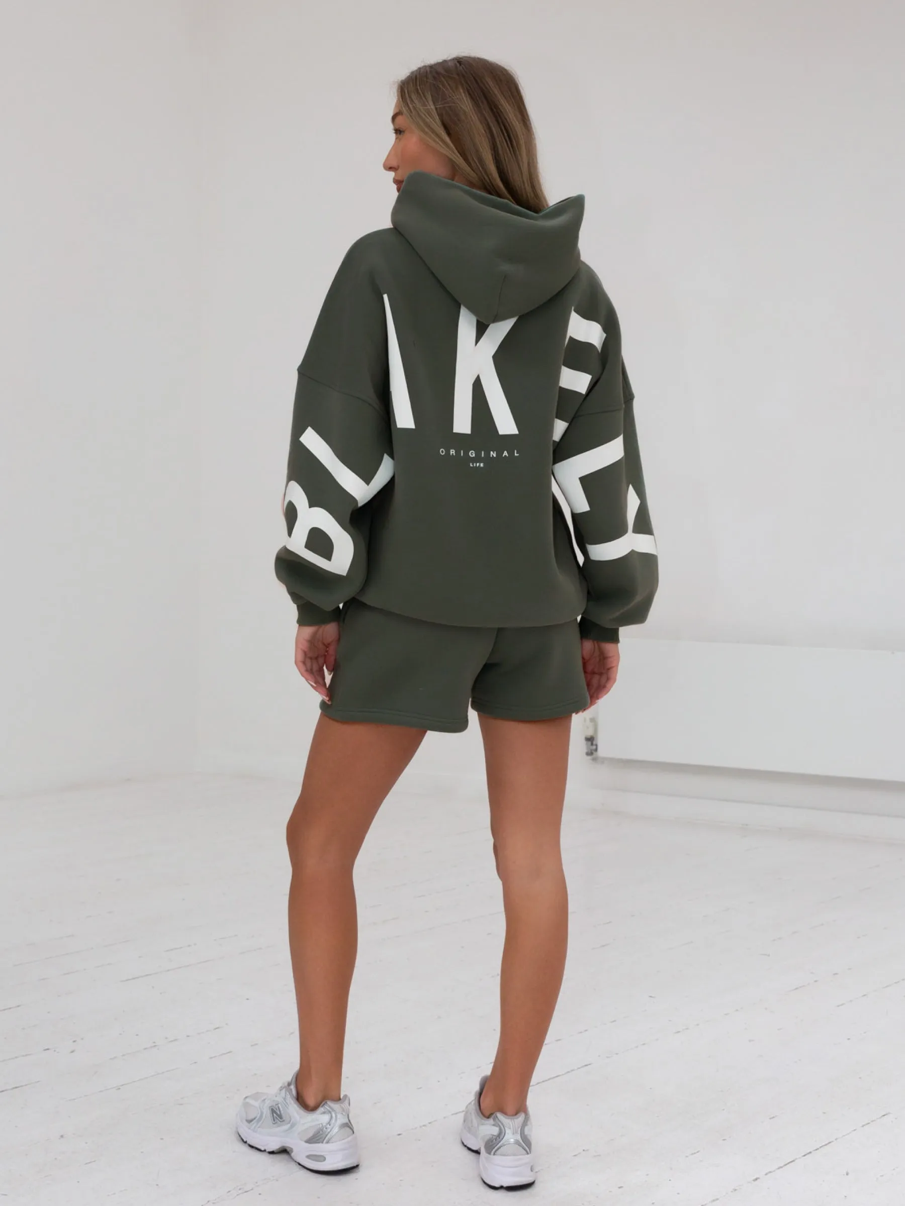 Isabel Hoodie & Jogger Shorts Set - Khaki Green sold by Blakely product image thumbnail 4