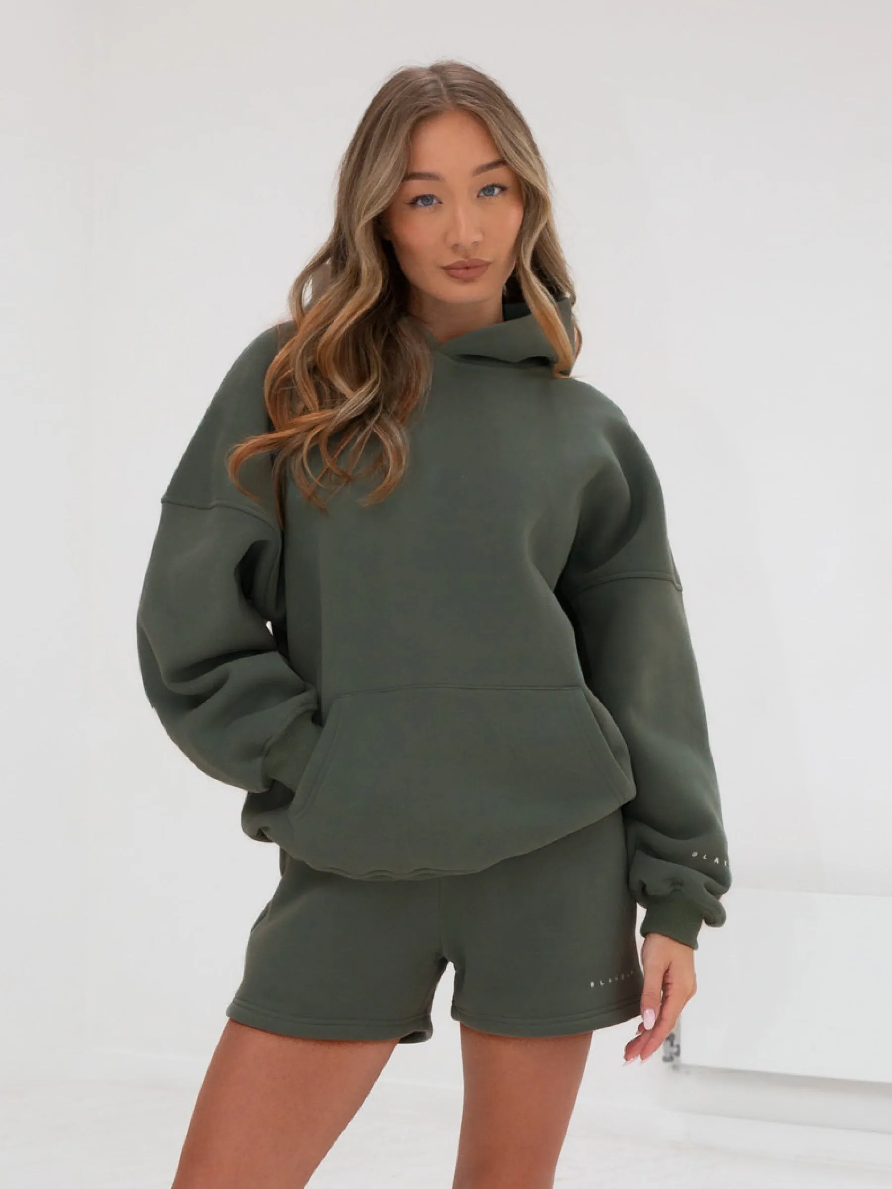 Isabel Hoodie & Jogger Shorts Set - Khaki Green sold by Blakely product image thumbnail 5