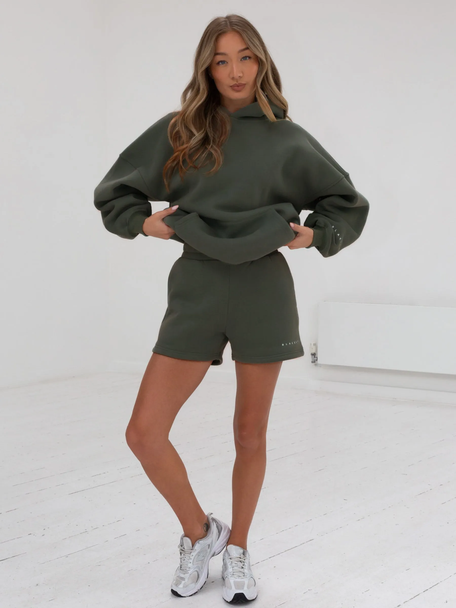 Isabel Hoodie & Jogger Shorts Set - Khaki Green sold by Blakely product image thumbnail 2