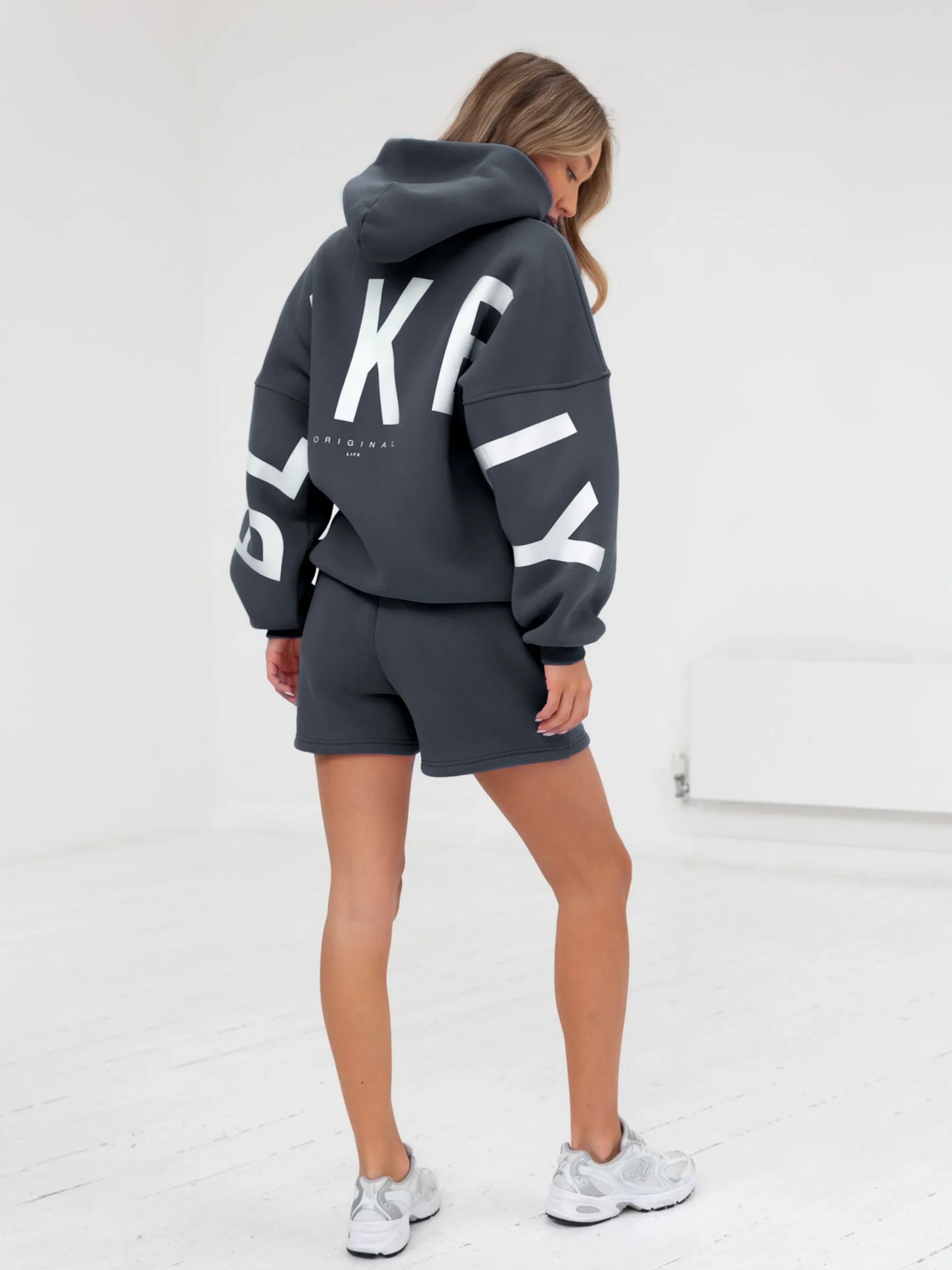 Isabel Hoodie & Jogger Shorts Set - Charcoal sold by Blakely product image thumbnail 3