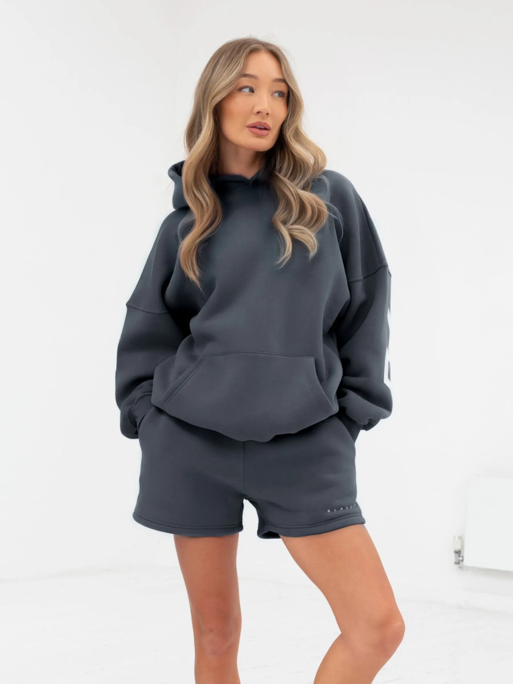 Isabel Hoodie & Jogger Shorts Set - Charcoal sold by Blakely product image thumbnail 4