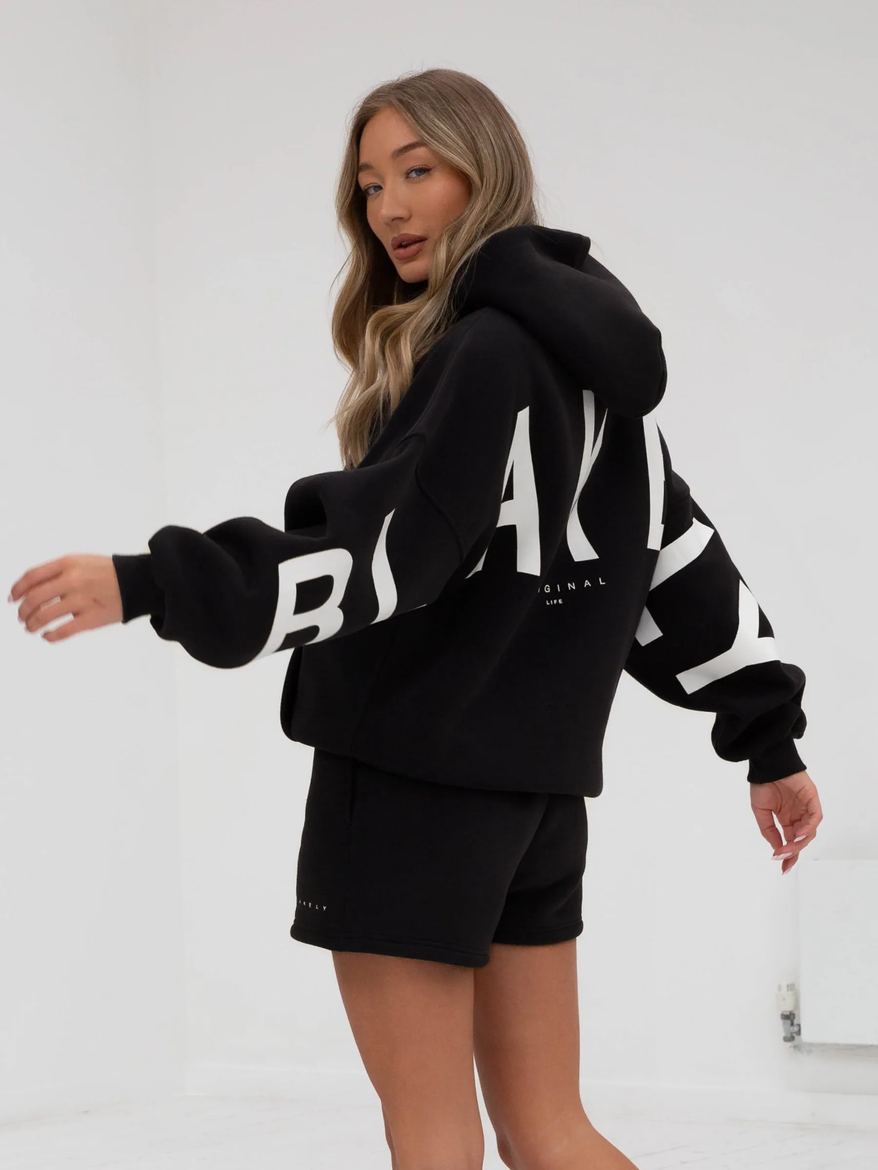 Isabel Hoodie & Jogger Shorts Set - Black sold by Blakely product image thumbnail 3