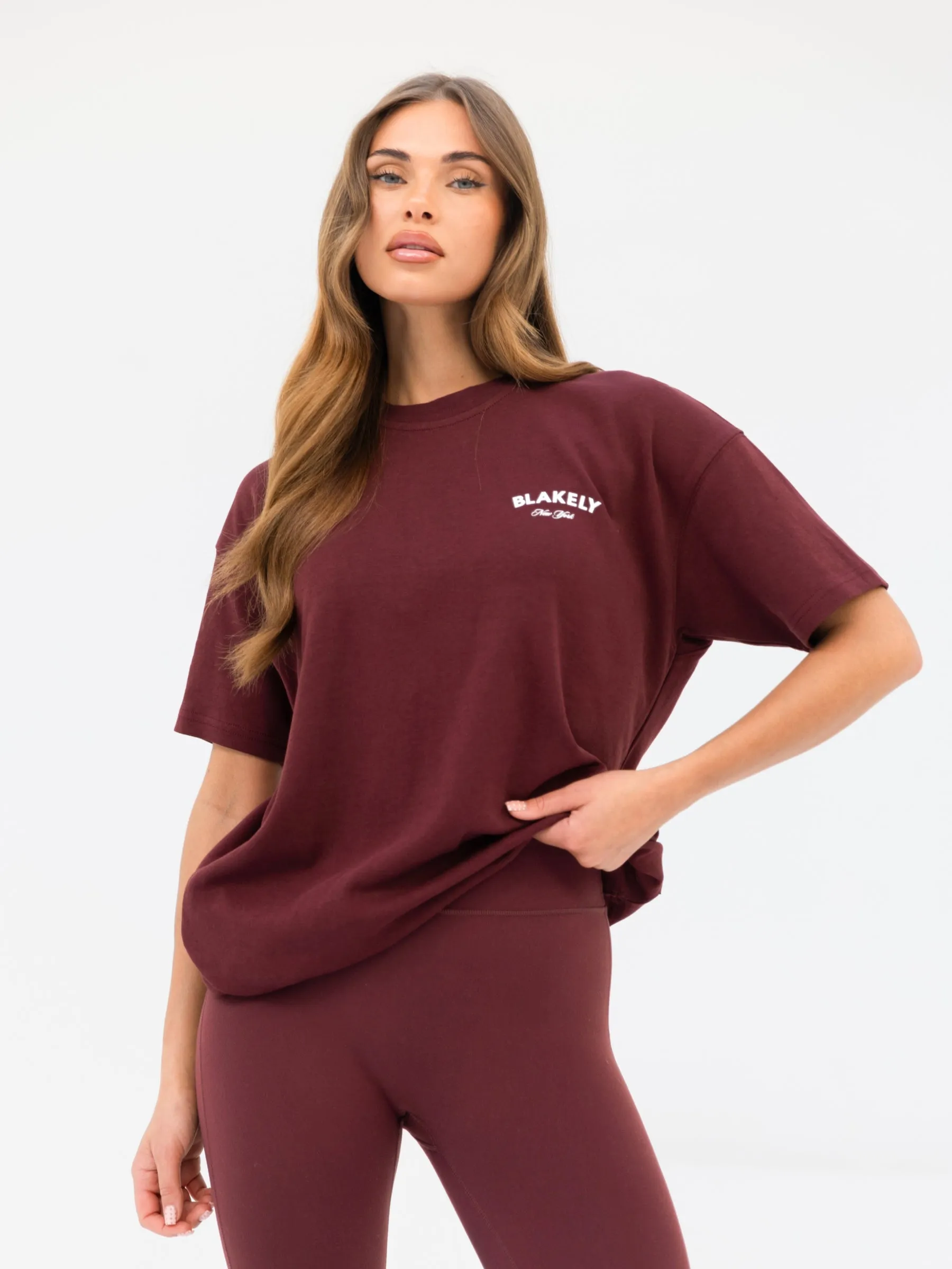 NY Crest Oversized T-Shirt - Classic Burgundy sold by Blakely product image thumbnail 2