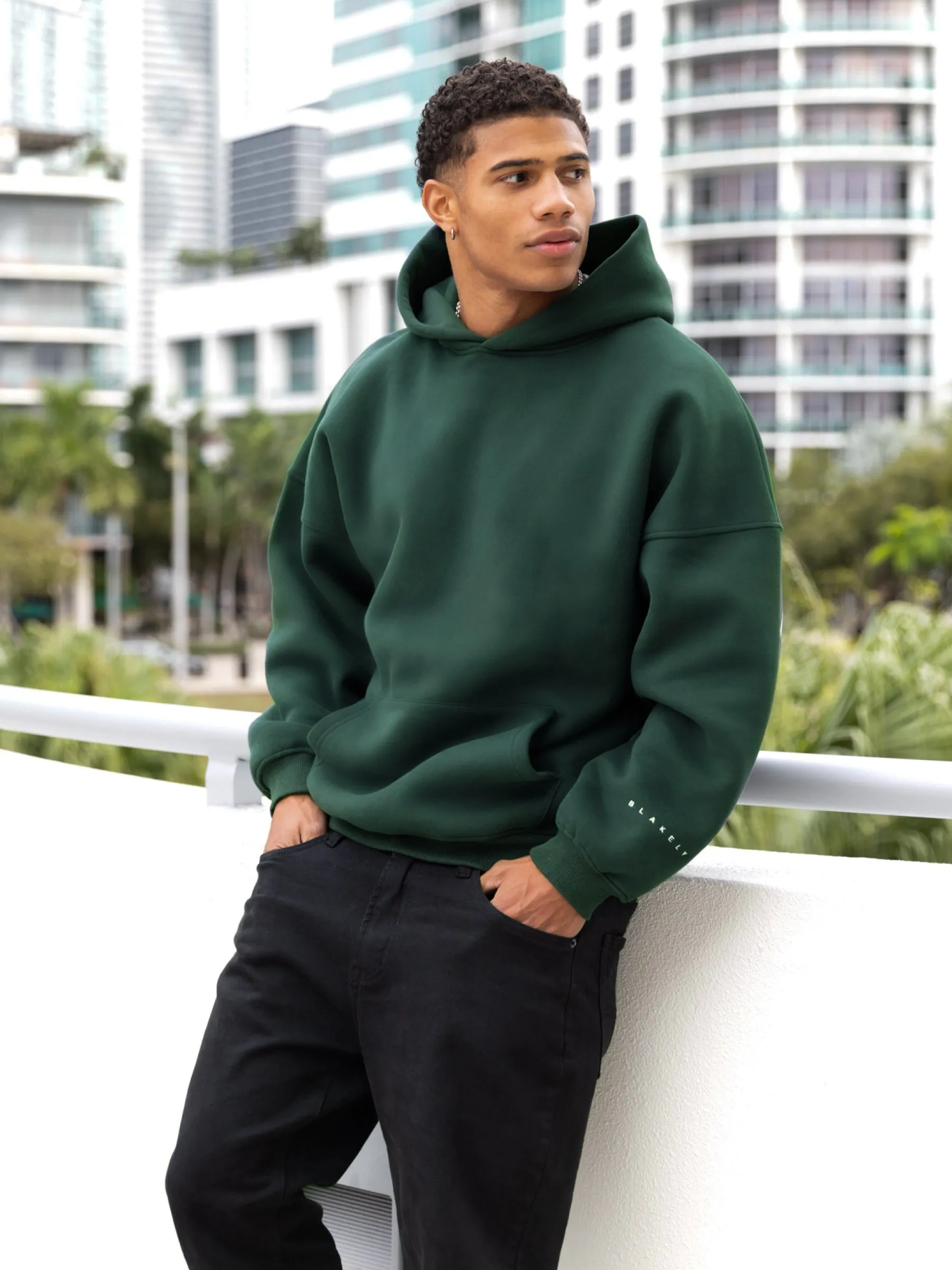 Idris Oversized Hoodie - Pine Green sold by Blakely product image thumbnail 2