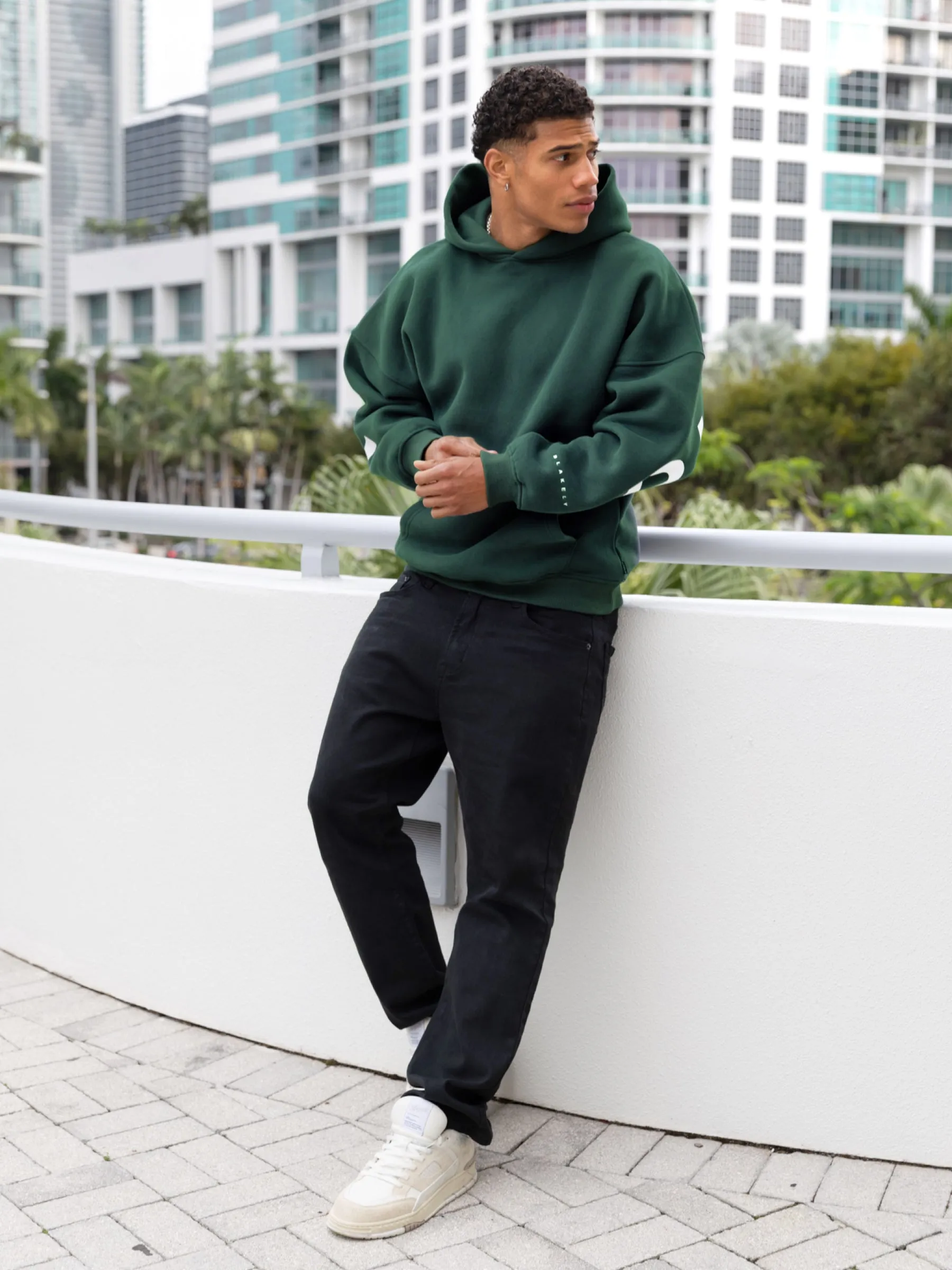 Idris Oversized Hoodie - Pine Green sold by Blakely product image thumbnail 4