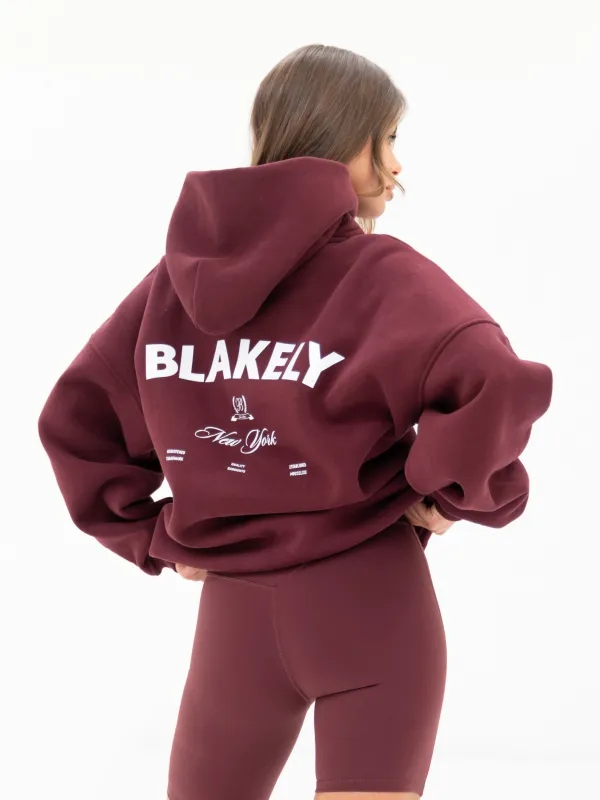 NY Crest Oversized Hoodie - Classic Burgundy sold by Blakely