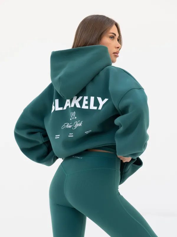 NY Crest Oversized Hoodie - Pine Green sold by Blakely
