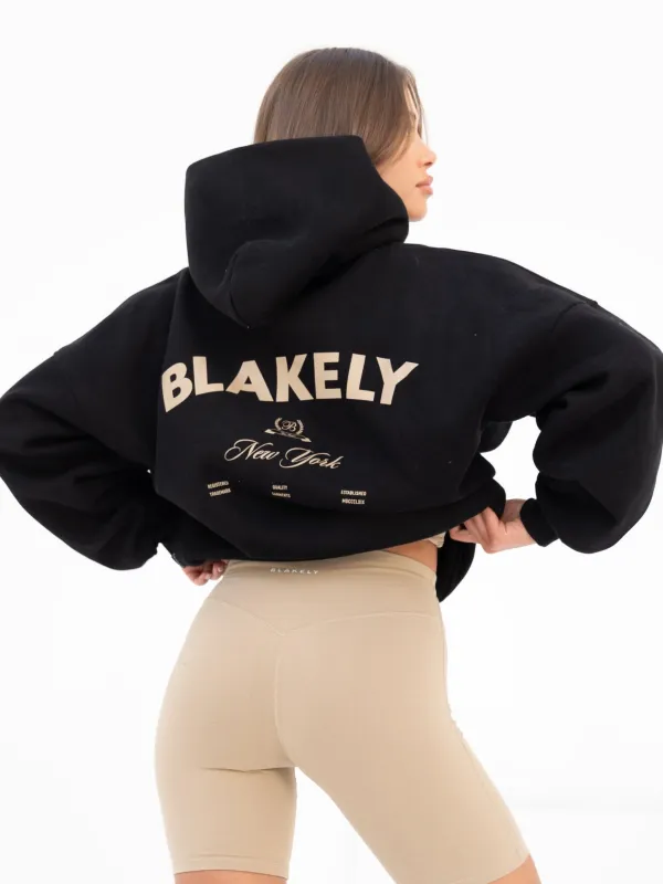 NY Crest Oversized Hoodie - Black sold by Blakely
