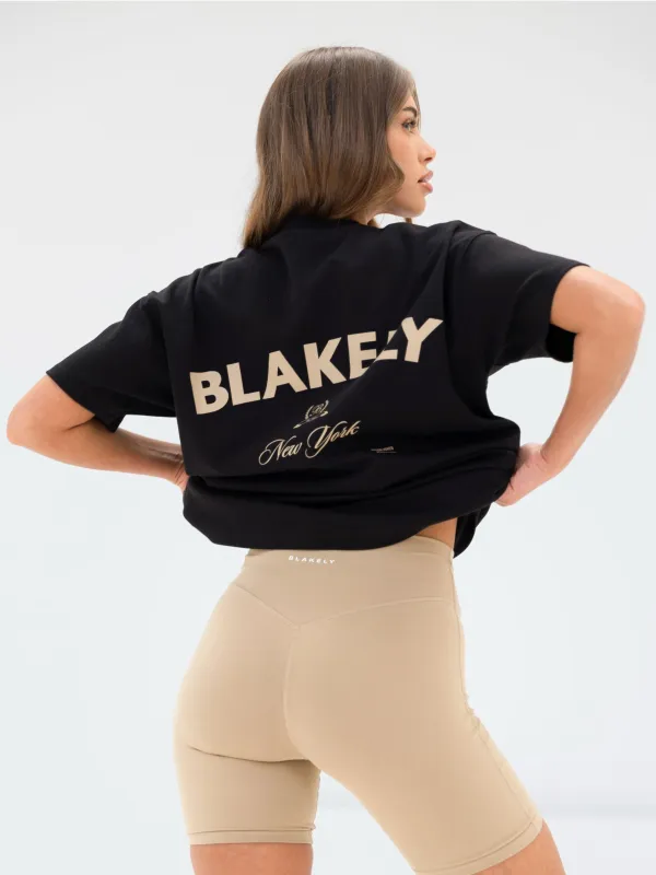 Crest Oversized T-Shirt - Black & Tan sold by Blakely