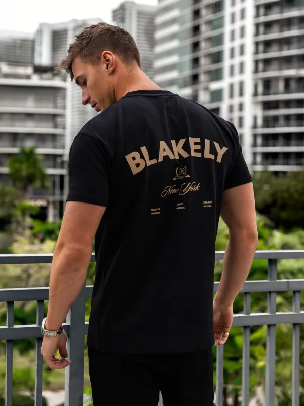 Crest Relaxed T-Shirt - Black & Tan sold by Blakely