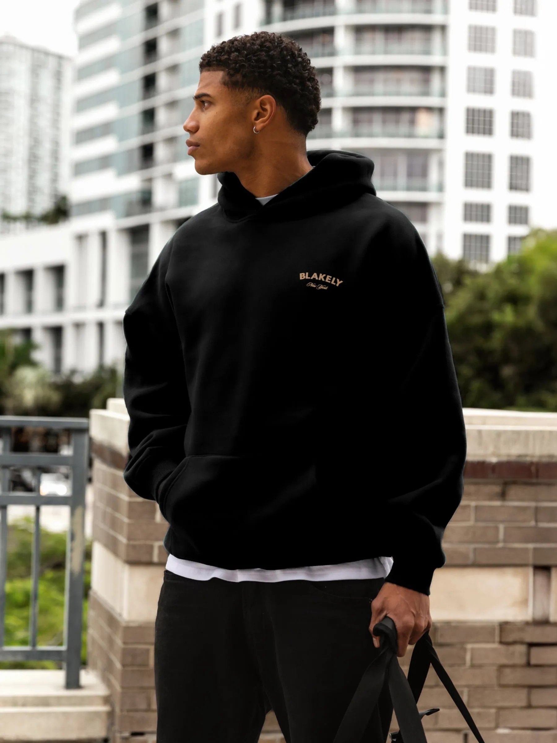 NY Crest Relaxed Hoodie - Black sold by Blakely product image thumbnail 2