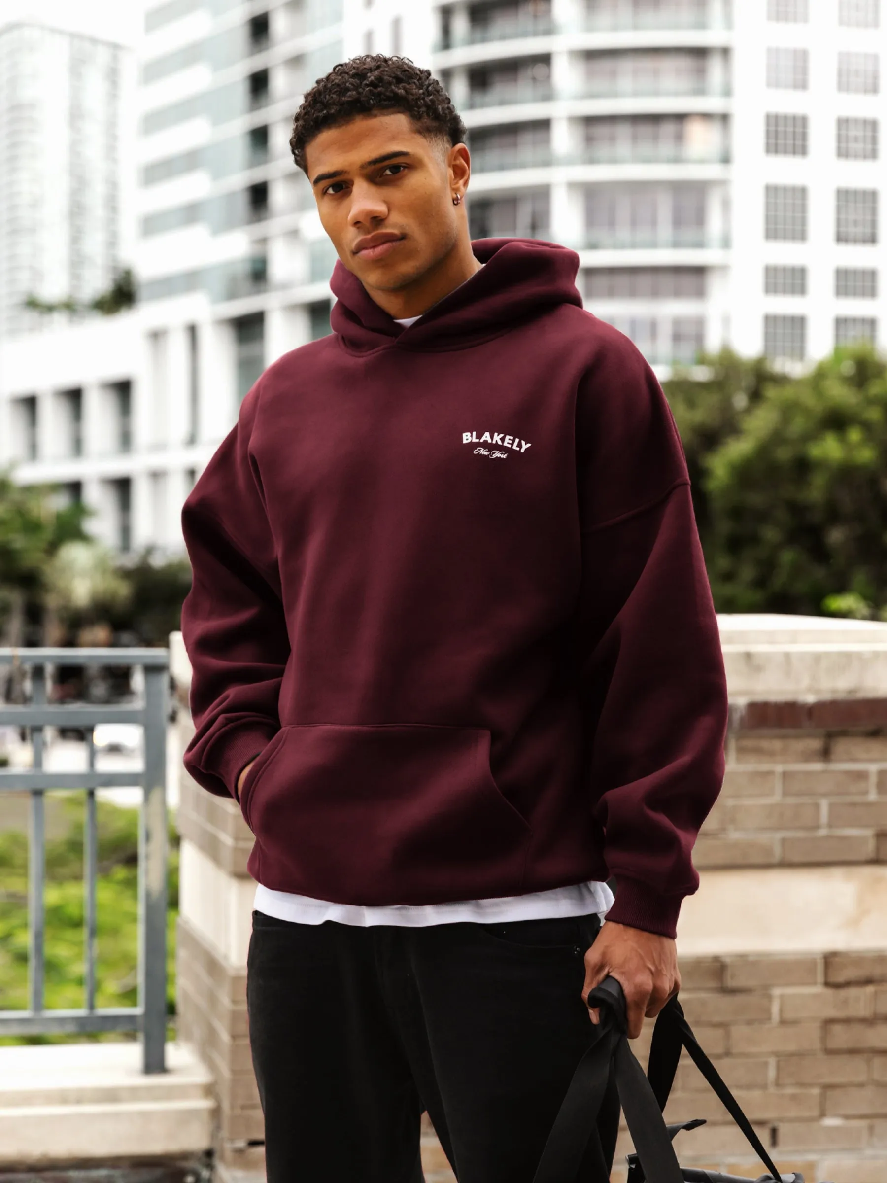 NY Crest Relaxed Hoodie - Classic Burgundy sold by Blakely product image thumbnail 2