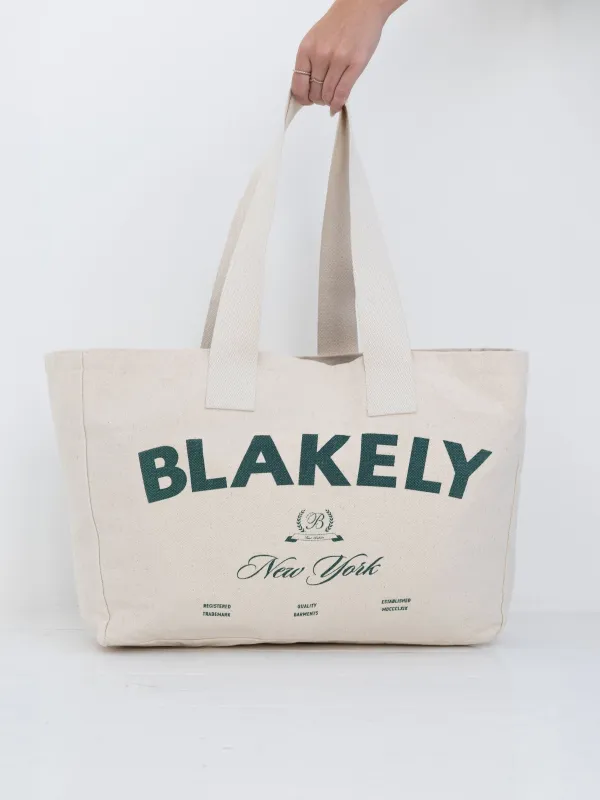 NY Crest Tote Bag - Natural sold by Blakely