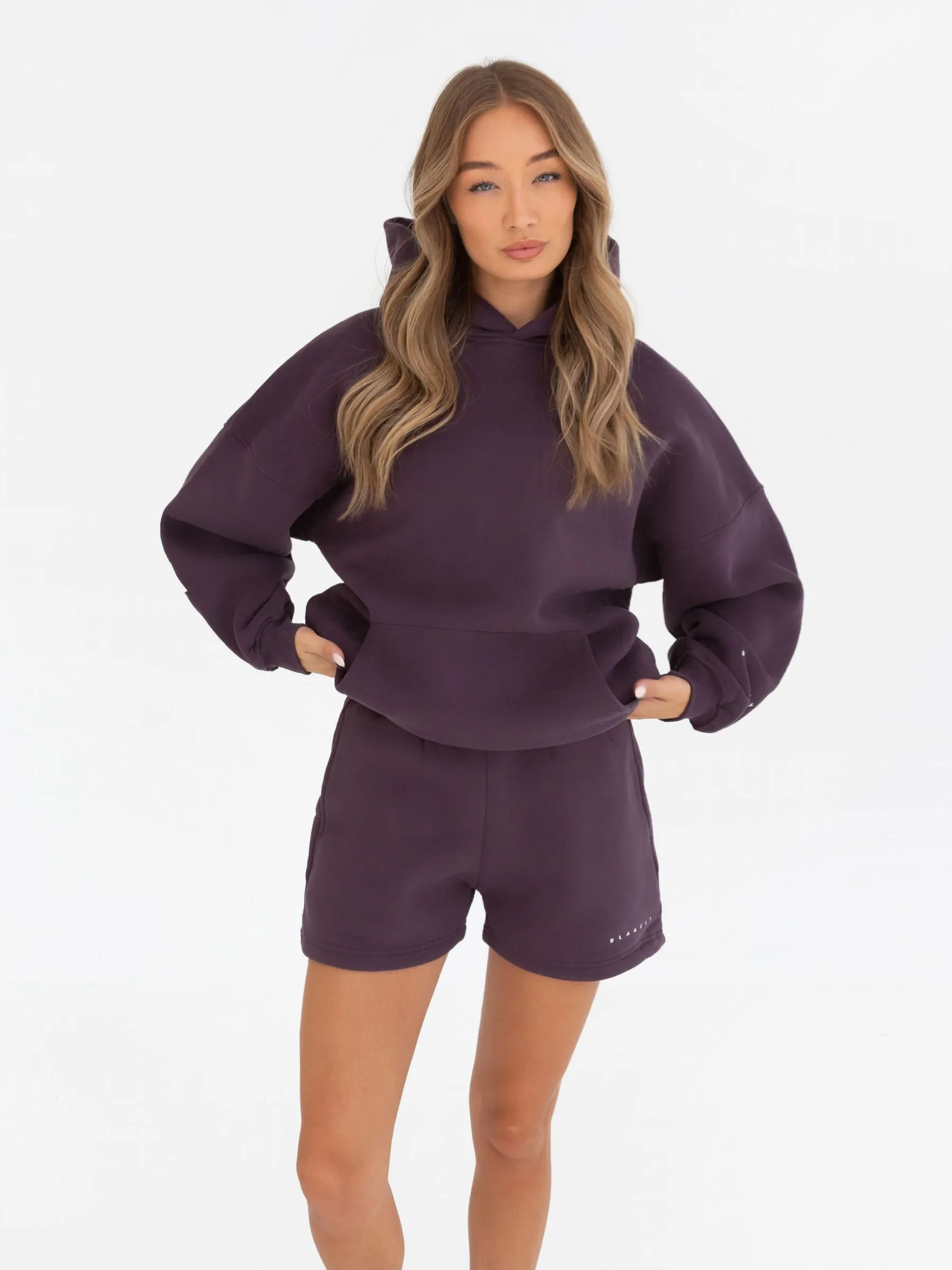 Isabel Hoodie & Jogger Shorts Set - Plum sold by Blakely