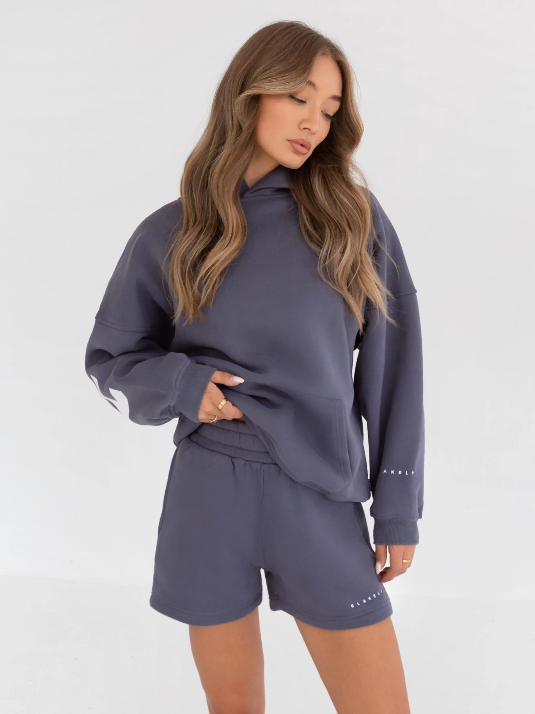 Isabel Hoodie & Jogger Shorts Set - Blue sold by Blakely product image thumbnail 4