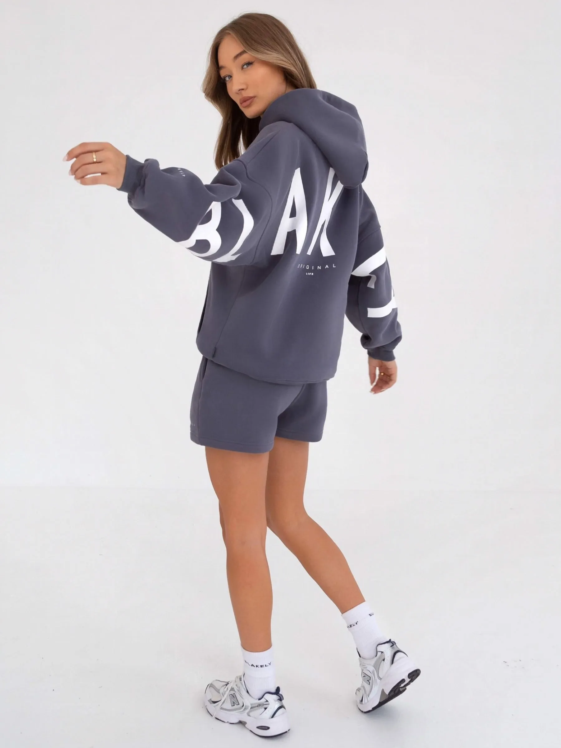 Isabel Hoodie & Jogger Shorts Set - Blue sold by Blakely product image thumbnail 3