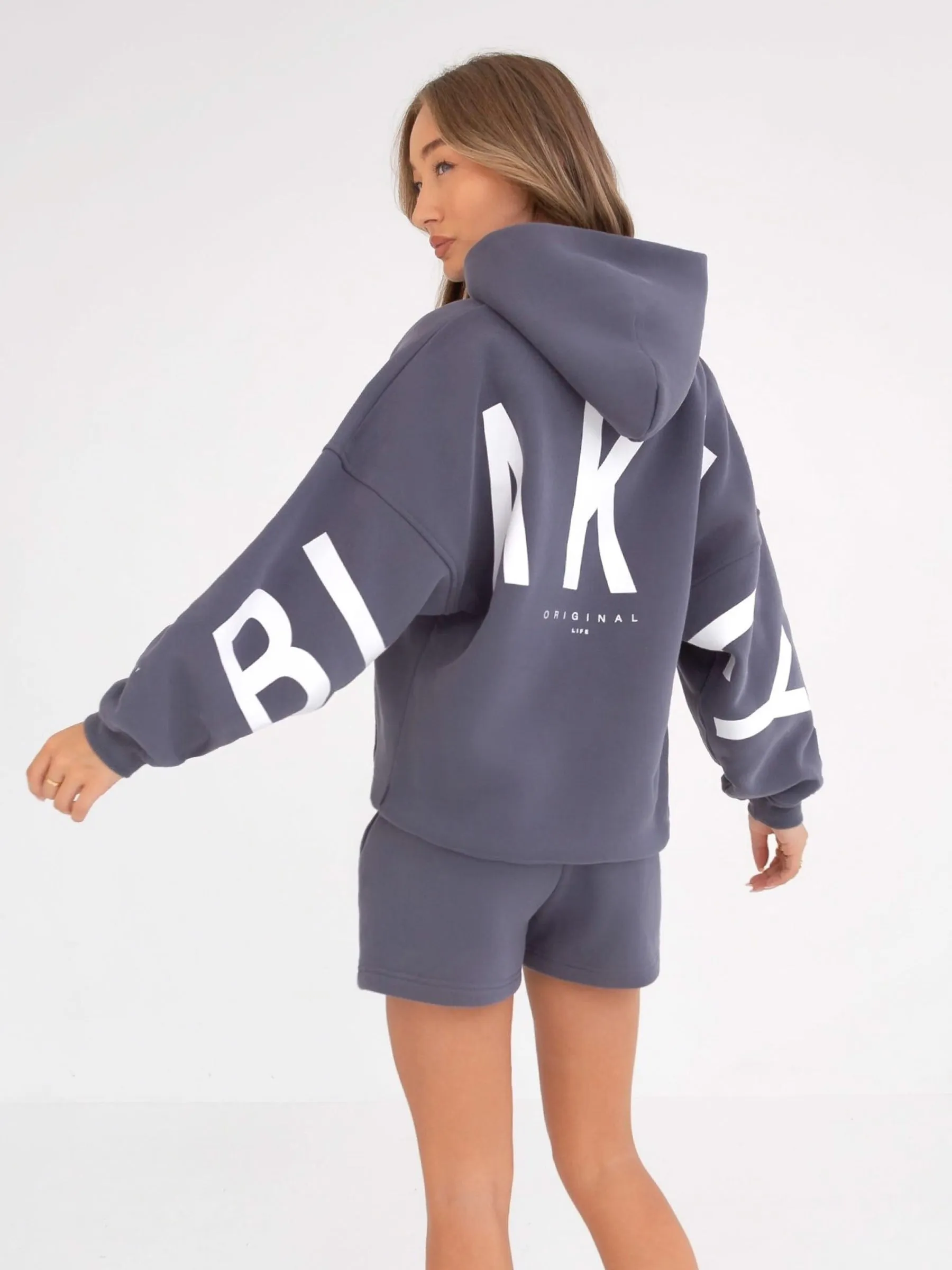 Isabel Hoodie & Jogger Shorts Set - Blue sold by Blakely