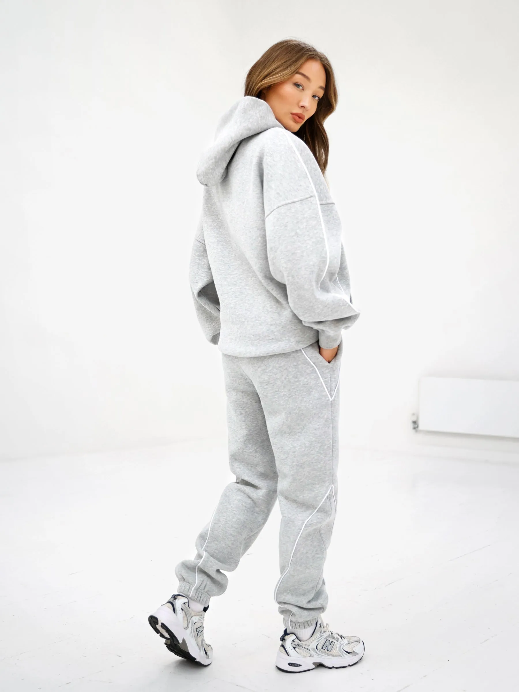 Seam Oversized Hoodie & Sweatpants Set - Marl Grey sold by Blakely product image thumbnail 3