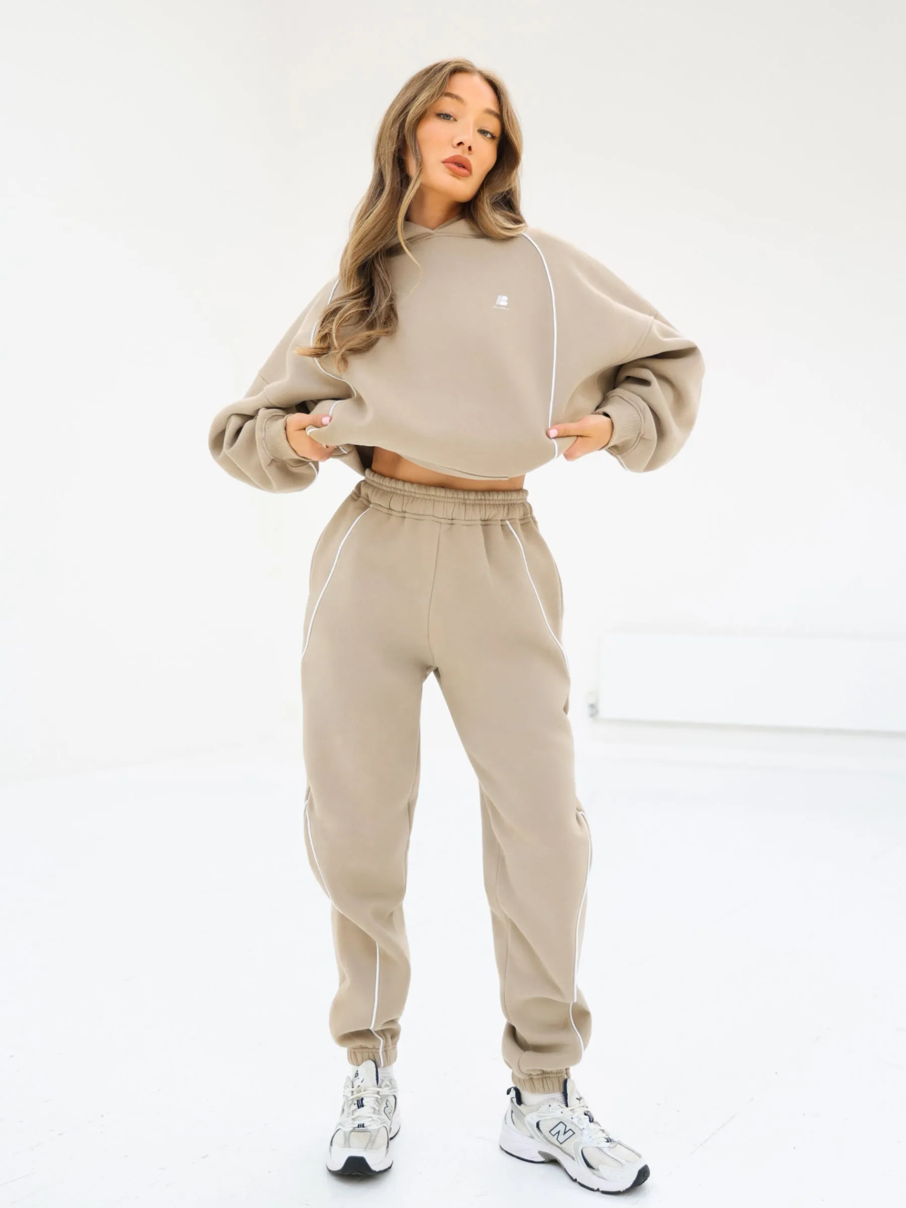 Seam Oversized Hoodie & Sweatpants Set - Washed Khaki sold by Blakely
