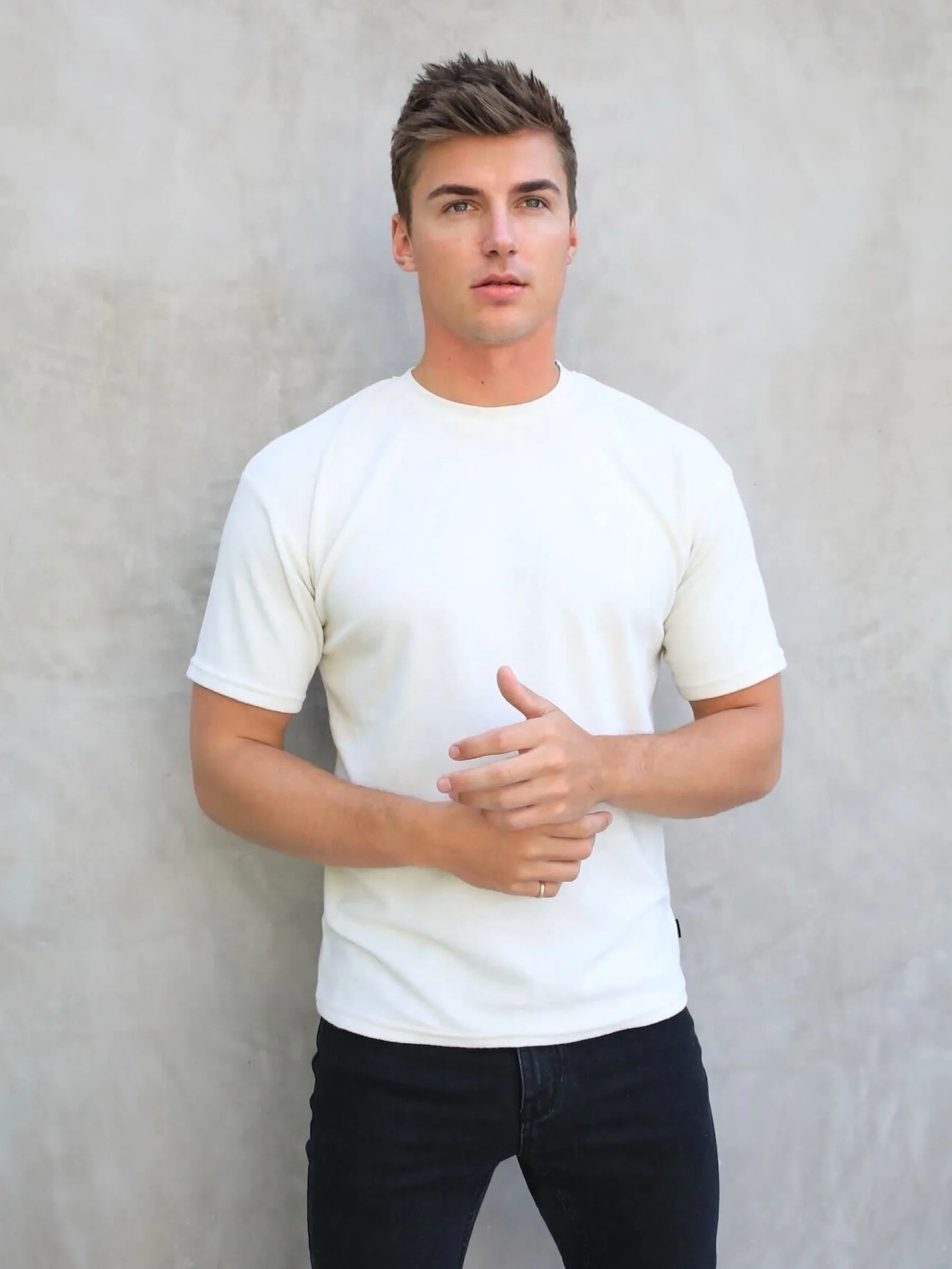 Soft Textured T-Shirt - Off White sold by Blakely