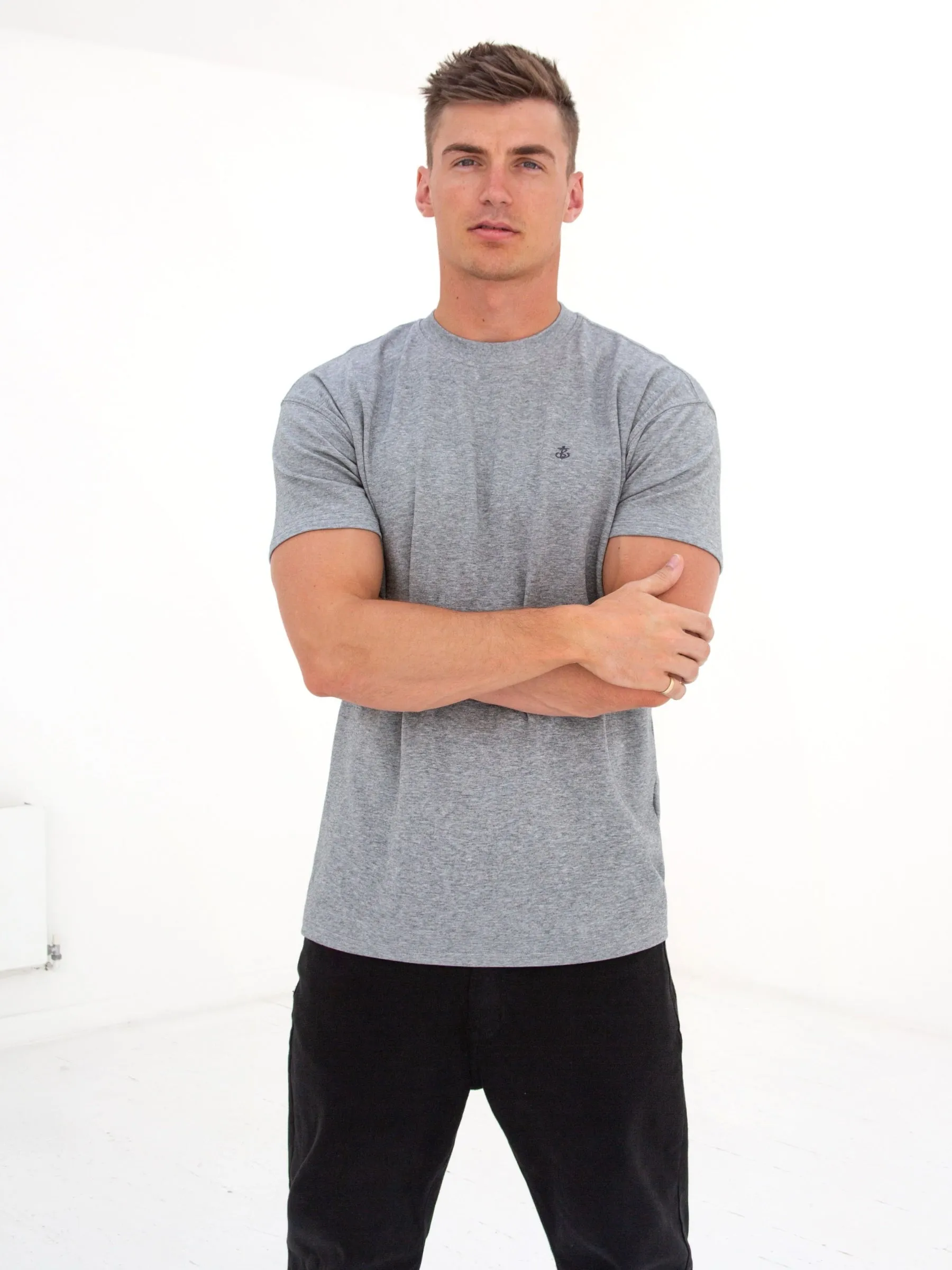 Anchor Relaxed T-Shirt - Marl Grey sold by Blakely