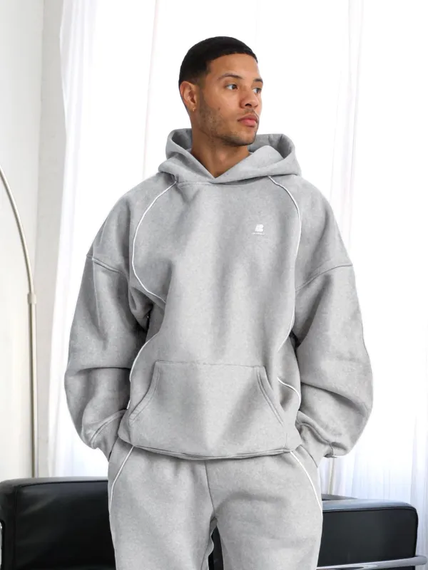 Seam Relaxed Hoodie - Marl Grey sold by Blakely