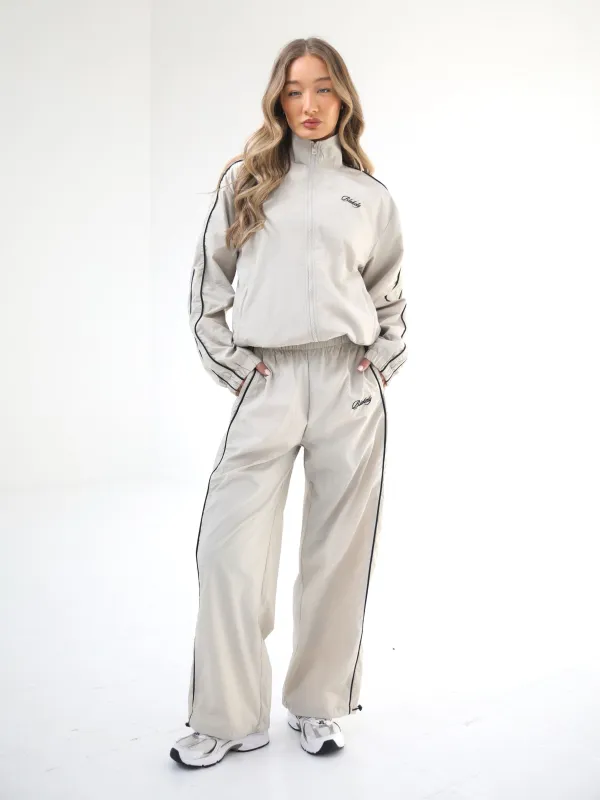 Off Duty Full Zip Jacket & Parachute Trousers Set - Light Taupe sold by Blakely