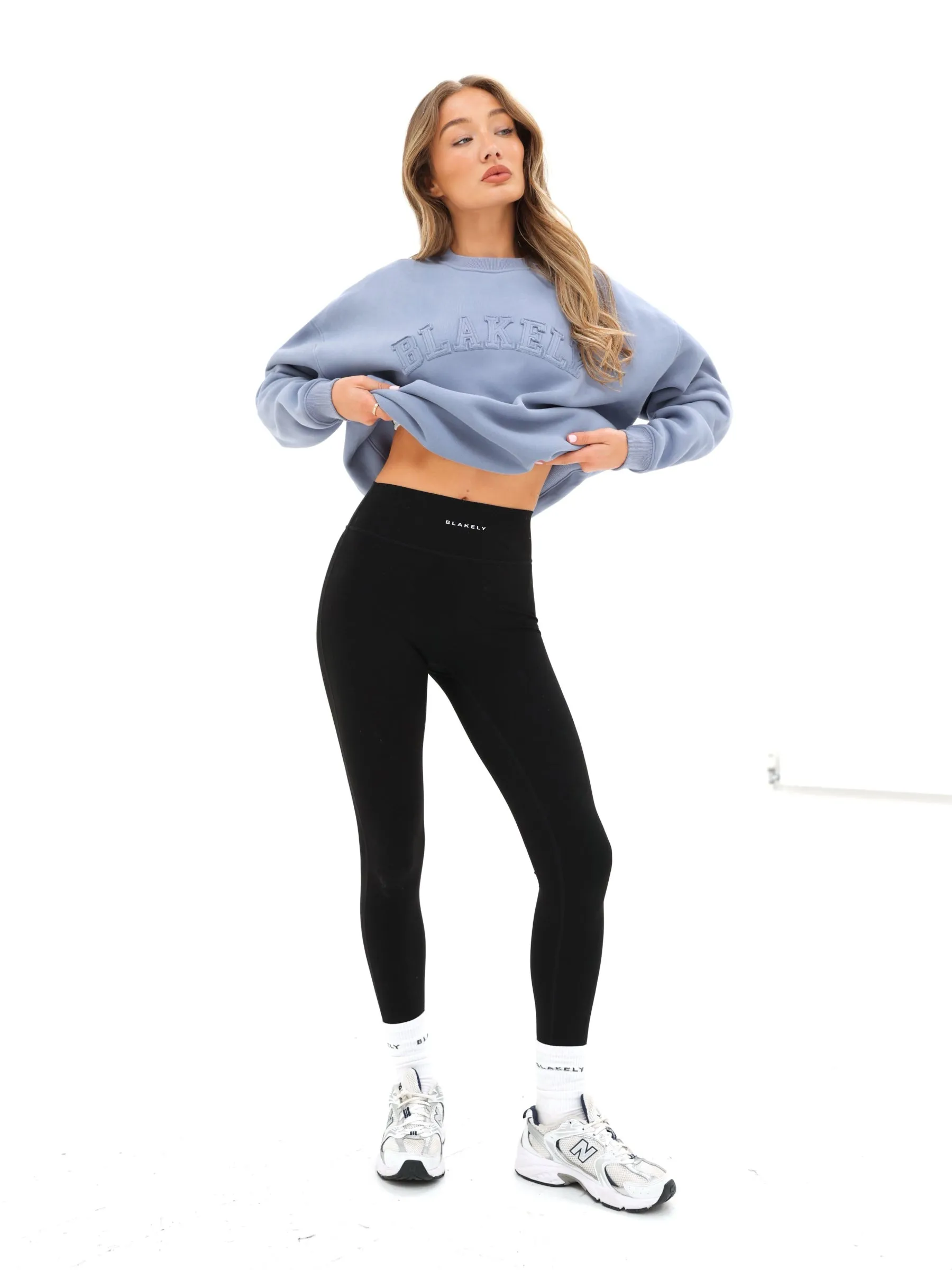 Tonal Varsity Oversized Jumper - Granite Blue sold by Blakely product image thumbnail 3