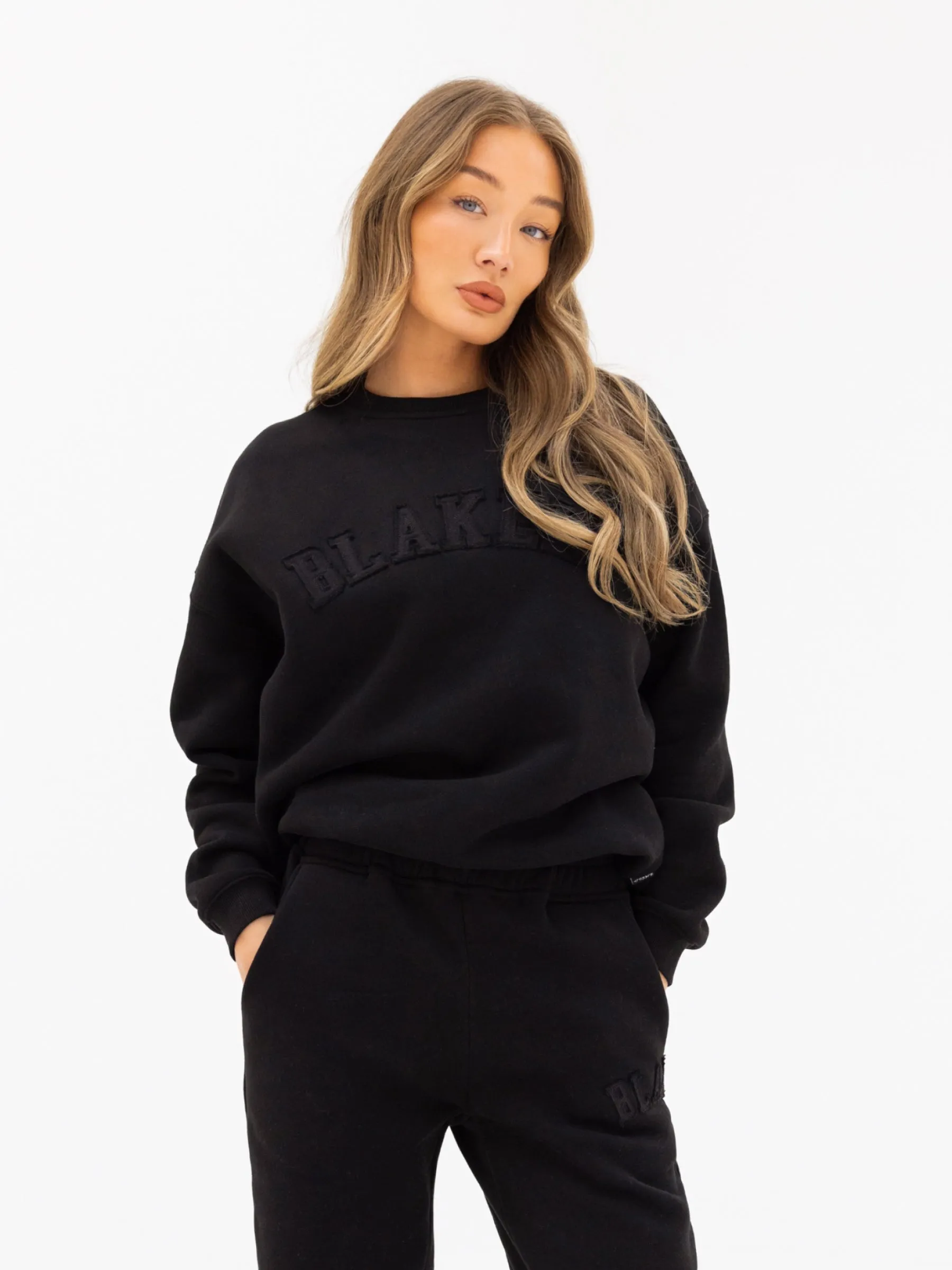 Tonal Varsity Oversized Jumper - Black sold by Blakely product image thumbnail 2