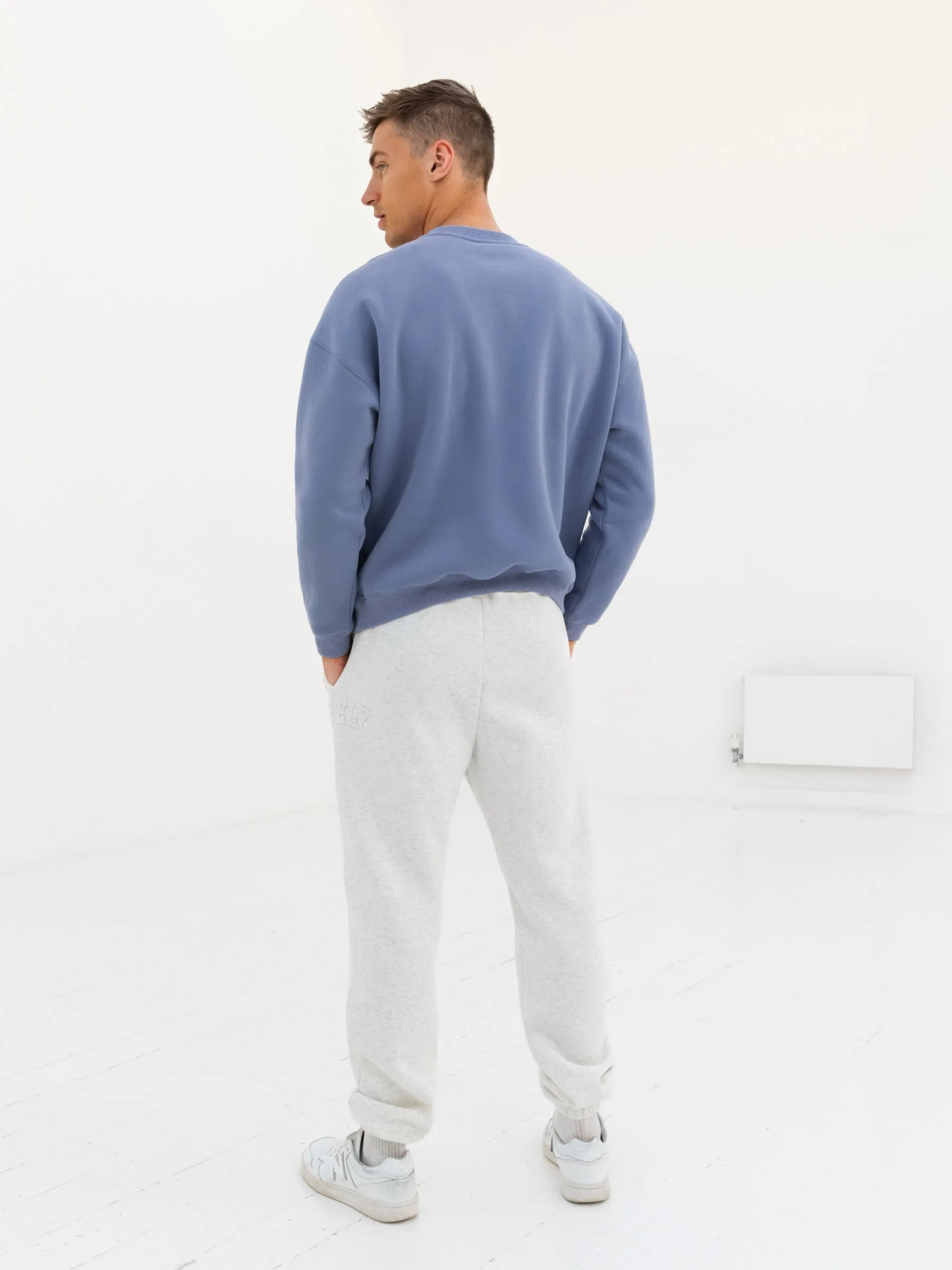 Tonal Varsity Relaxed Jumper - Granite Blue sold by Blakely product image thumbnail 4