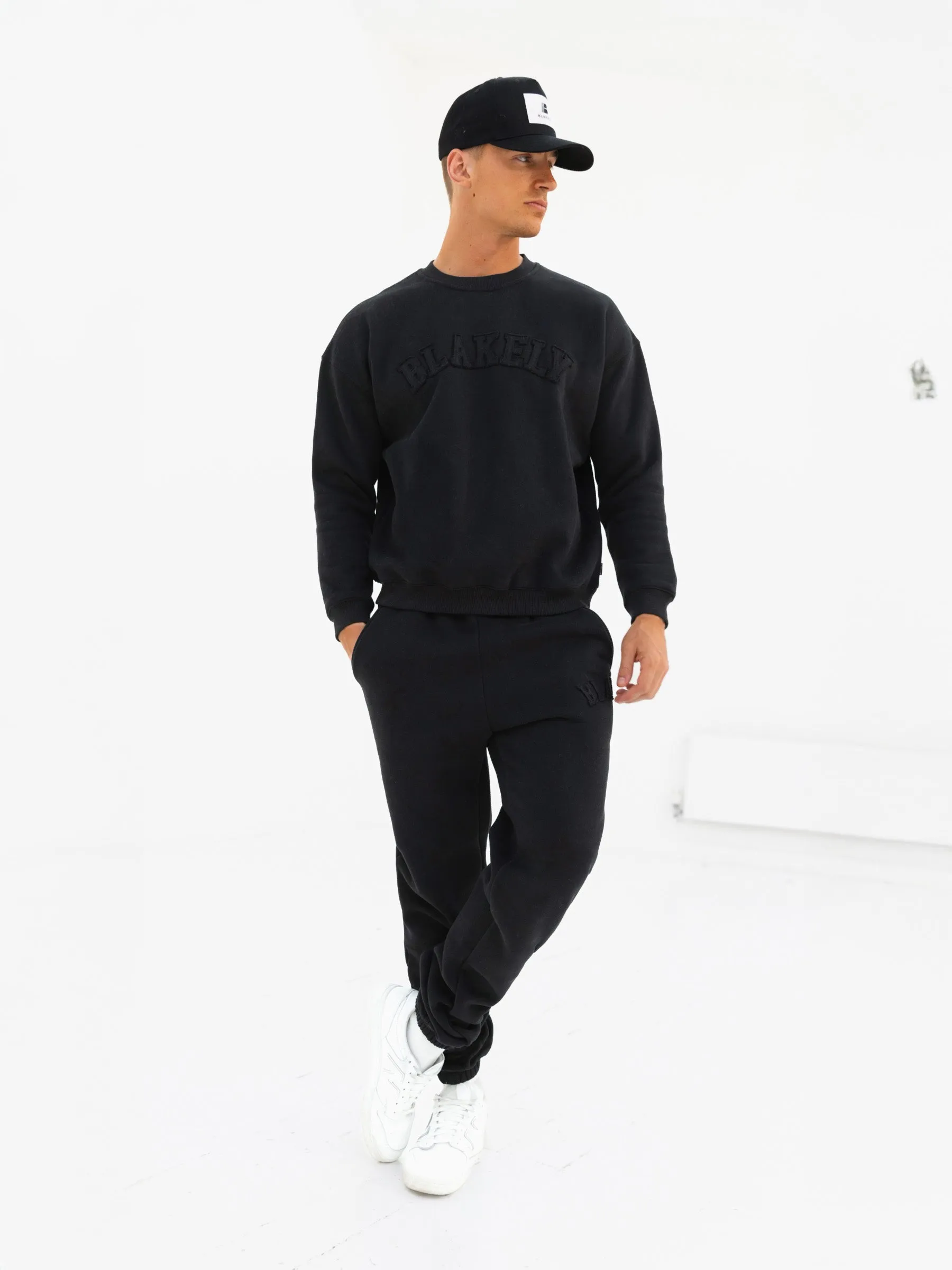 Tonal Varsity Relaxed Jumper - Black sold by Blakely product image thumbnail 3