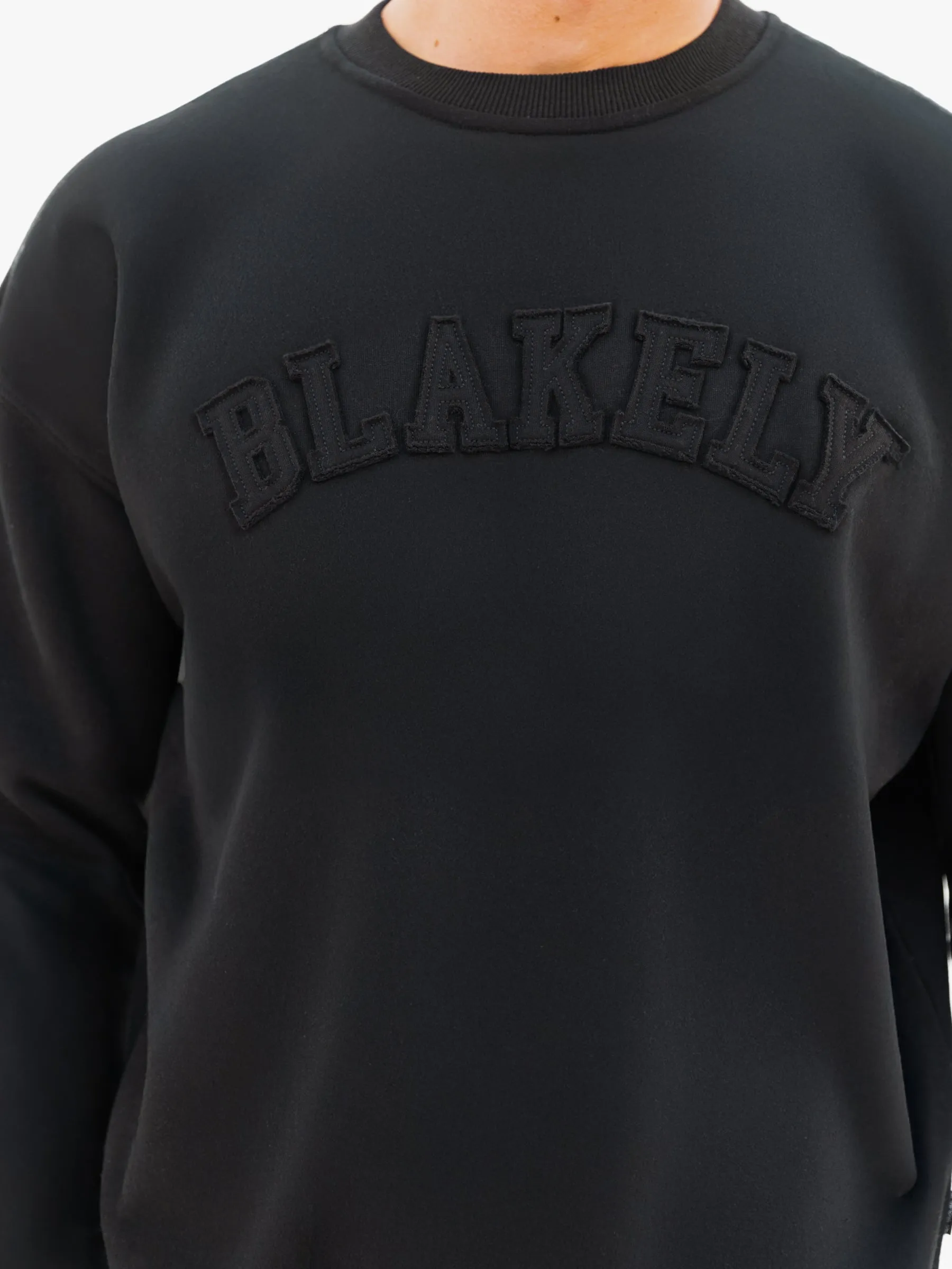 Tonal Varsity Relaxed Jumper - Black sold by Blakely product image thumbnail 5
