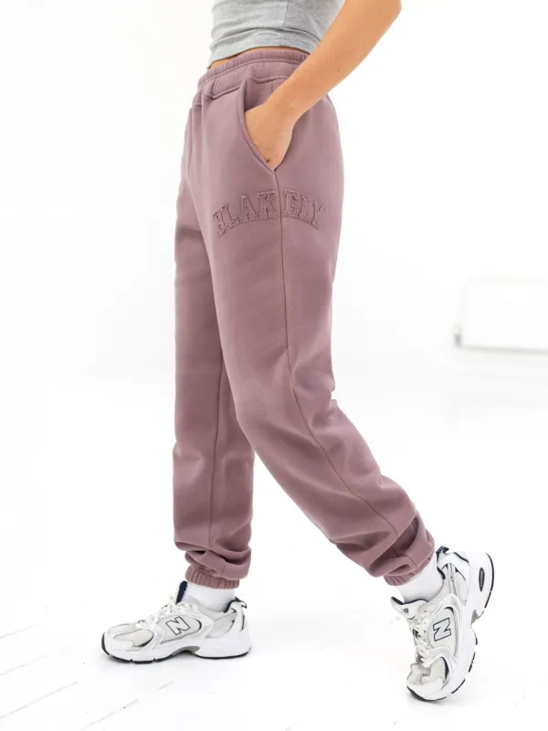 Tonal Varsity Sweatpants - Soft Mauve sold by Blakely