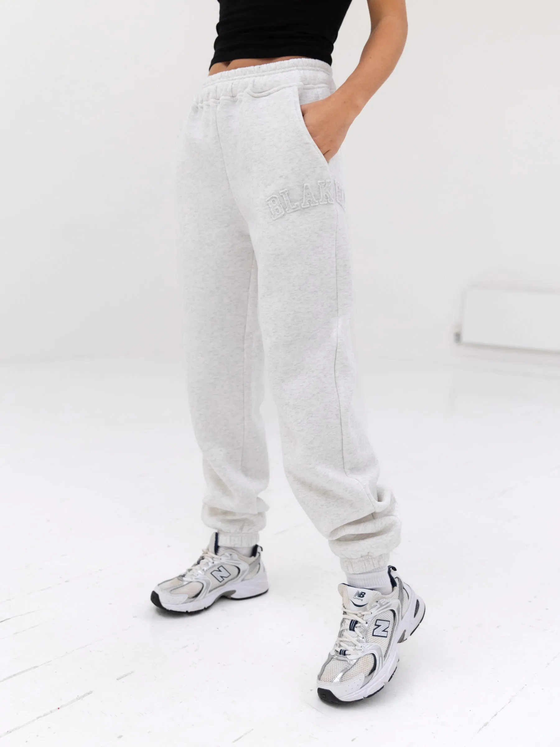 Tonal Varsity Sweatpants - Marl White sold by Blakely