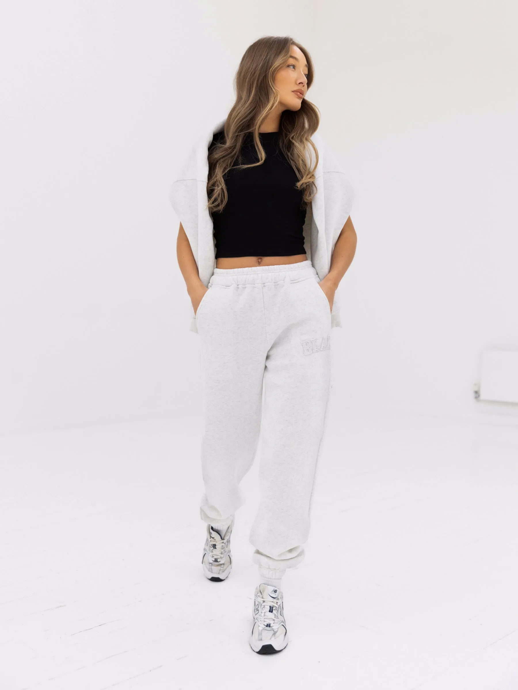 Tonal Varsity Sweatpants - Marl White sold by Blakely product image thumbnail 5