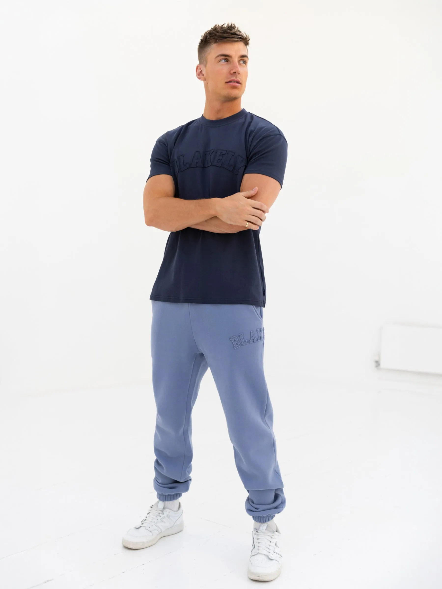 Tonal Varsity Relaxed Sweatpants - Granite Blue sold by Blakely product image thumbnail 3