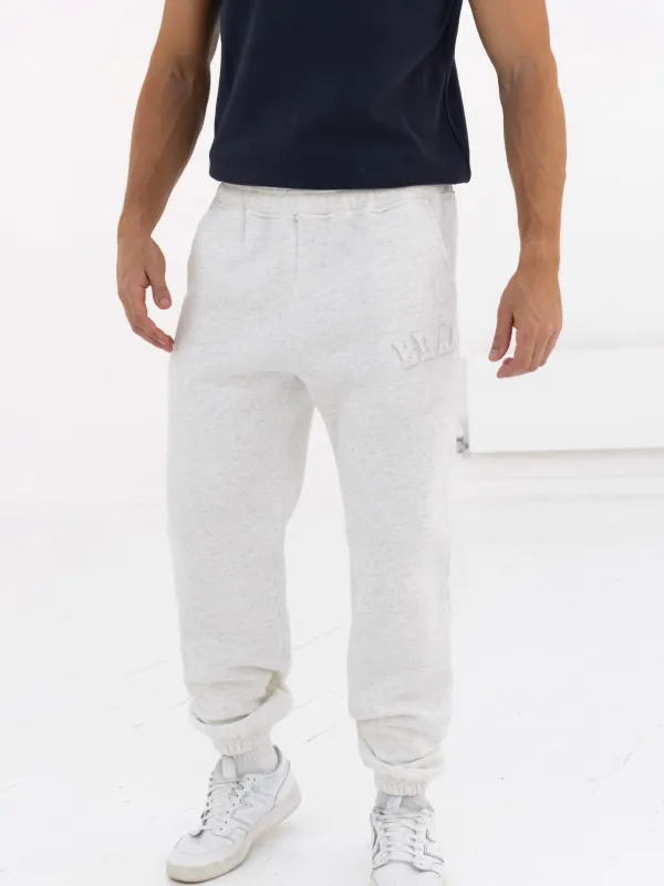 Tonal Varsity Relaxed Sweatpants - Marl White sold by Blakely