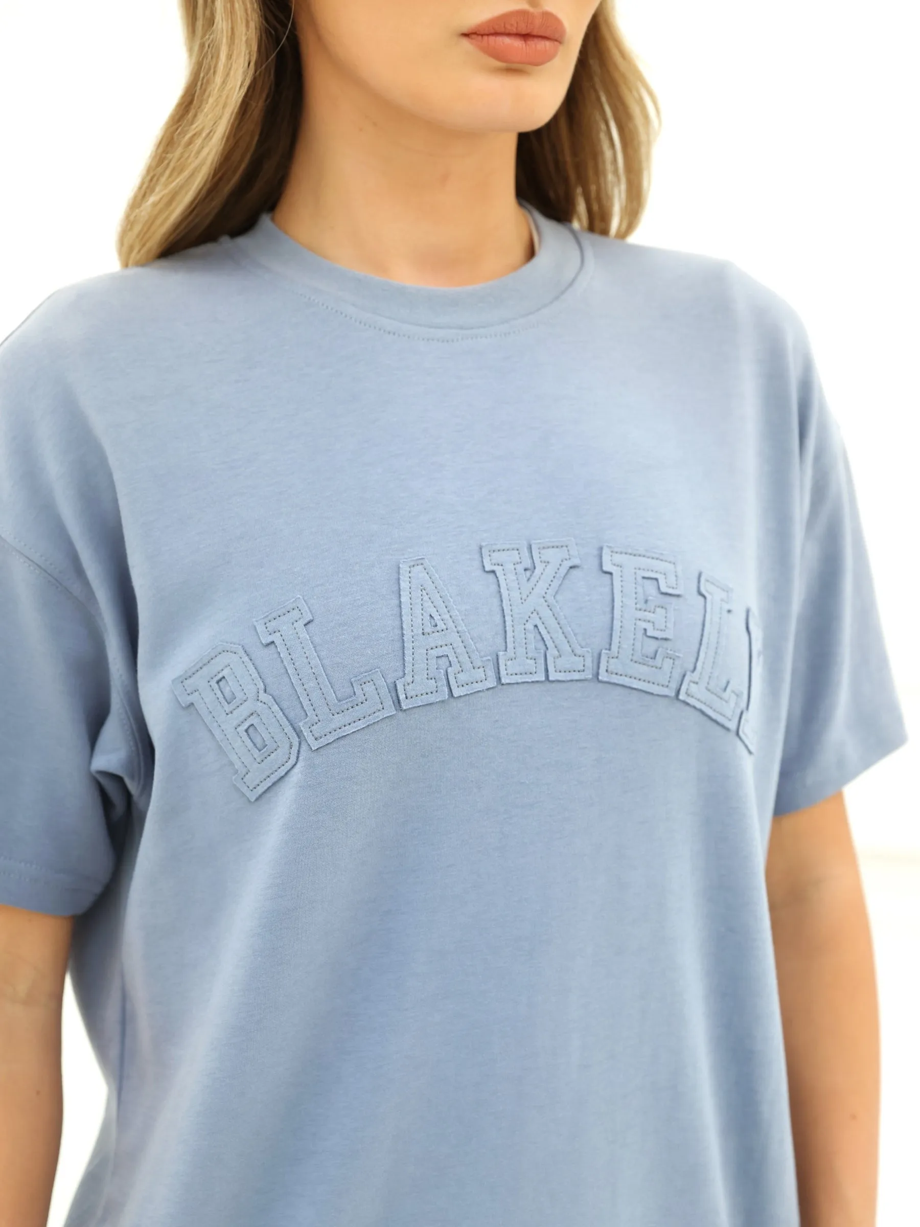 Tonal Varsity Oversized T-Shirt - Granite Blue sold by Blakely product image thumbnail 5