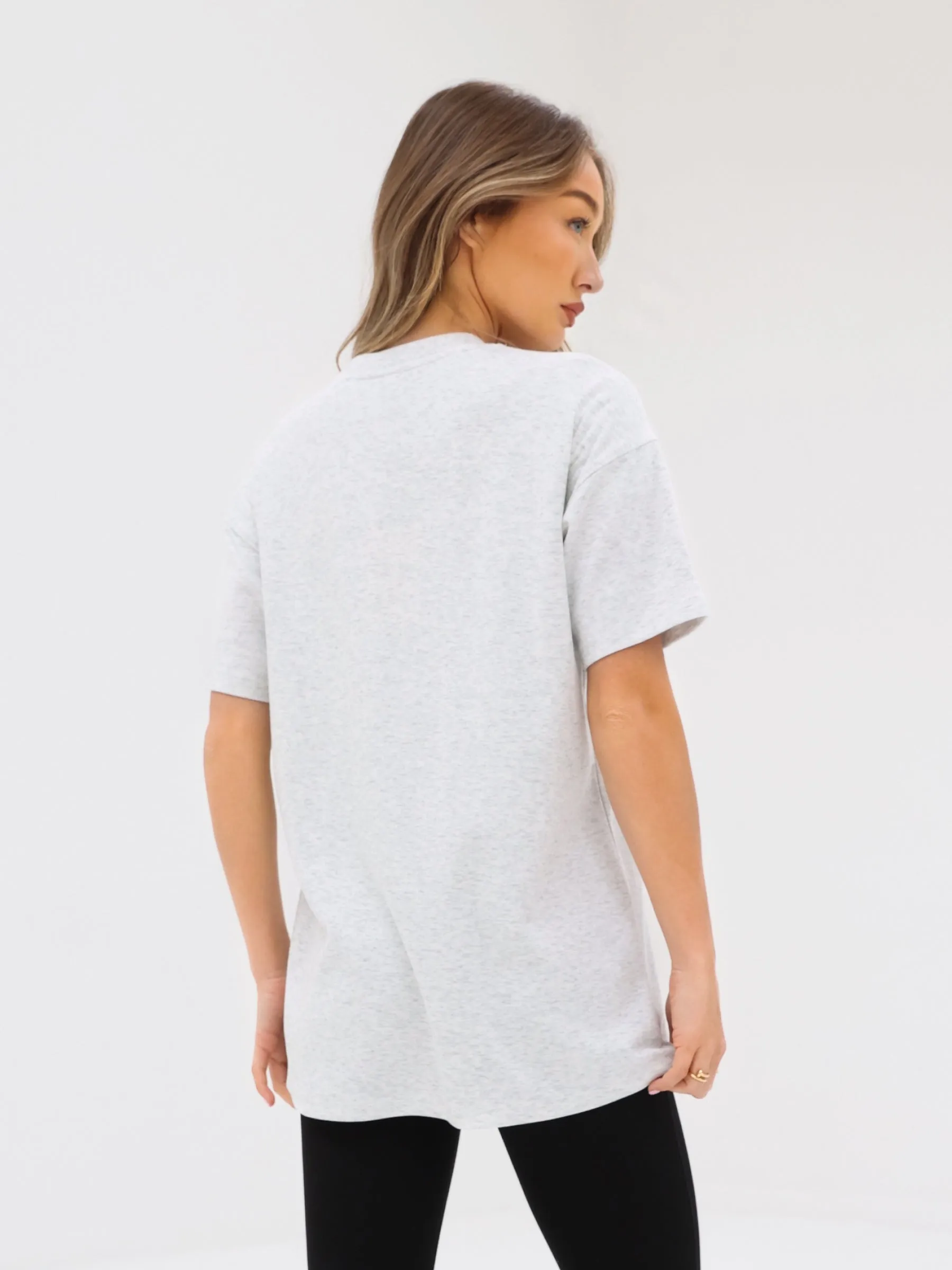 Tonal Varsity Oversized T-Shirt - Marl White sold by Blakely product image thumbnail 4