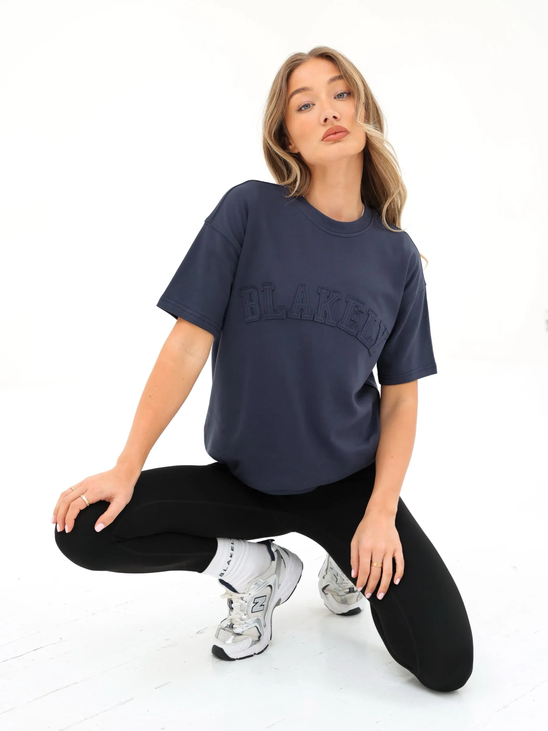 Tonal Varsity Oversized T-Shirt - True Navy sold by Blakely product image thumbnail 2