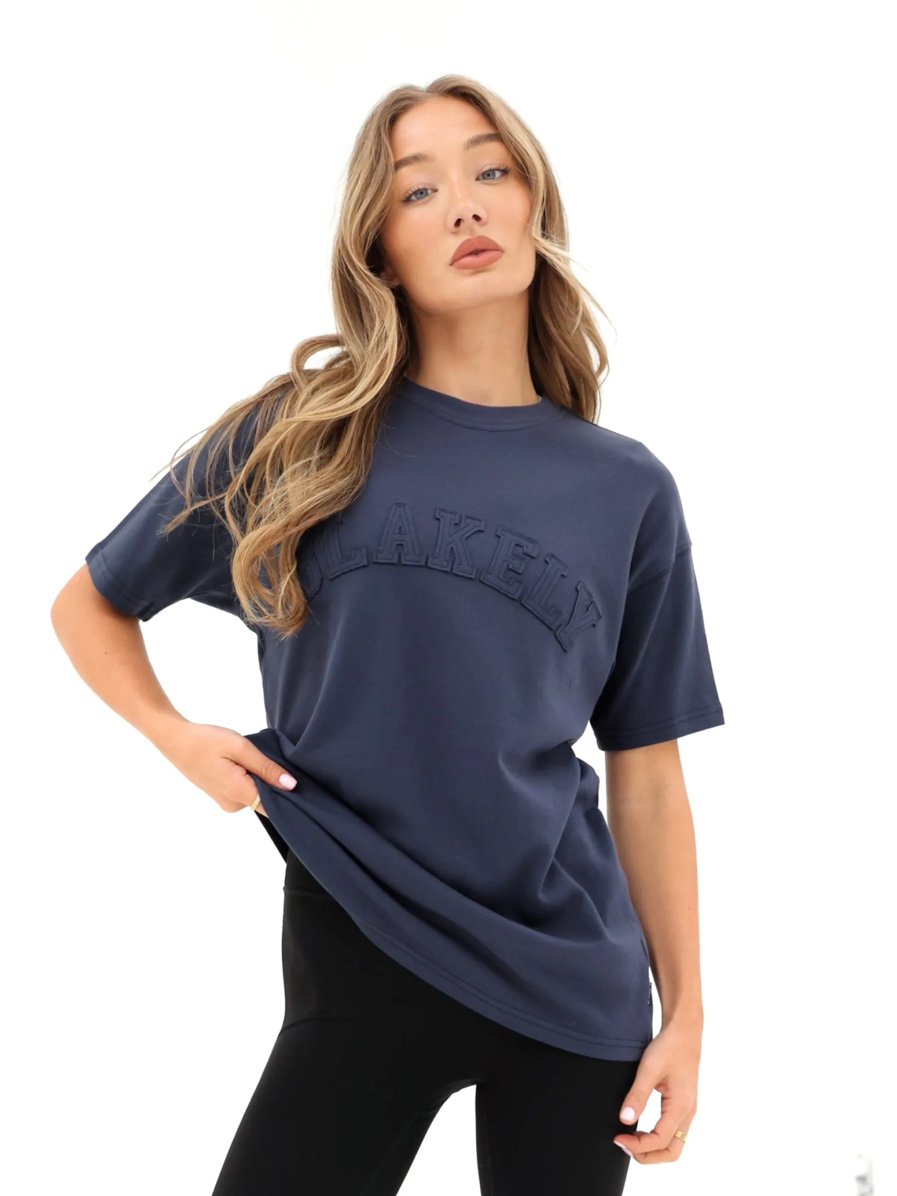 Tonal Varsity Oversized T-Shirt - True Navy sold by Blakely
