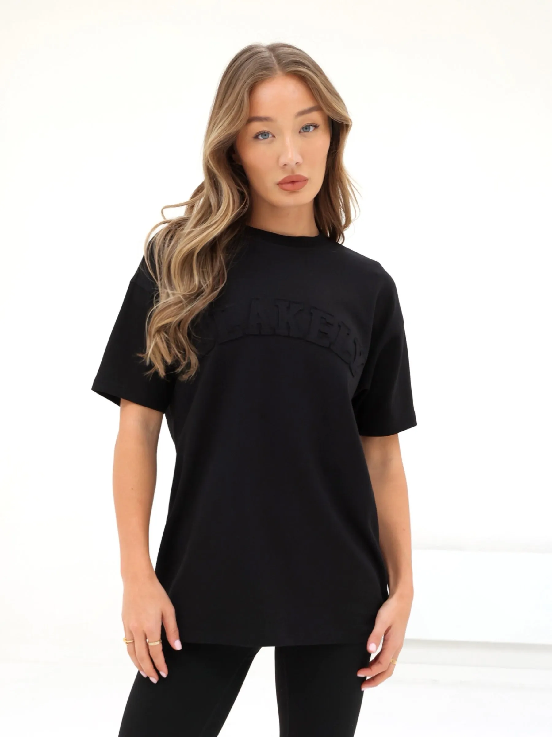 Tonal Varsity Oversized T-Shirt - Black sold by Blakely product image thumbnail 5