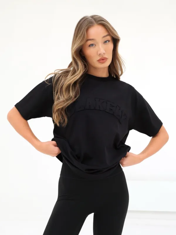 Tonal Varsity Oversized T-Shirt - Black sold by Blakely