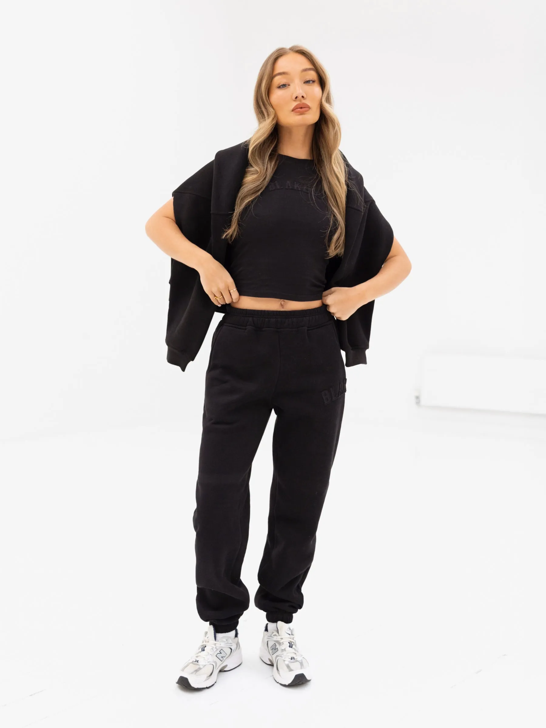 Tonal Varsity Crop Top - Black sold by Blakely product image thumbnail 3