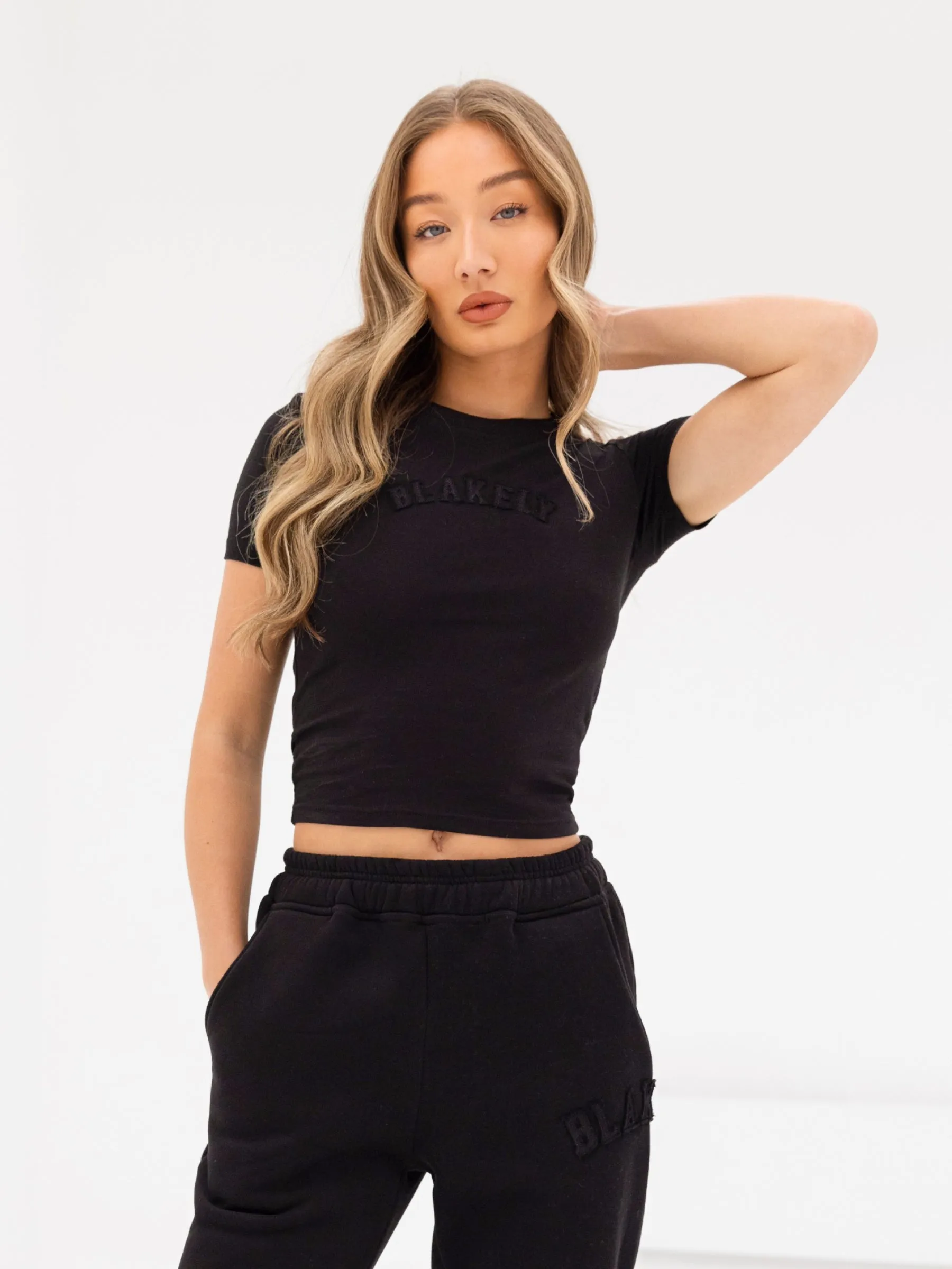 Tonal Varsity Crop Top - Black sold by Blakely product image thumbnail 5